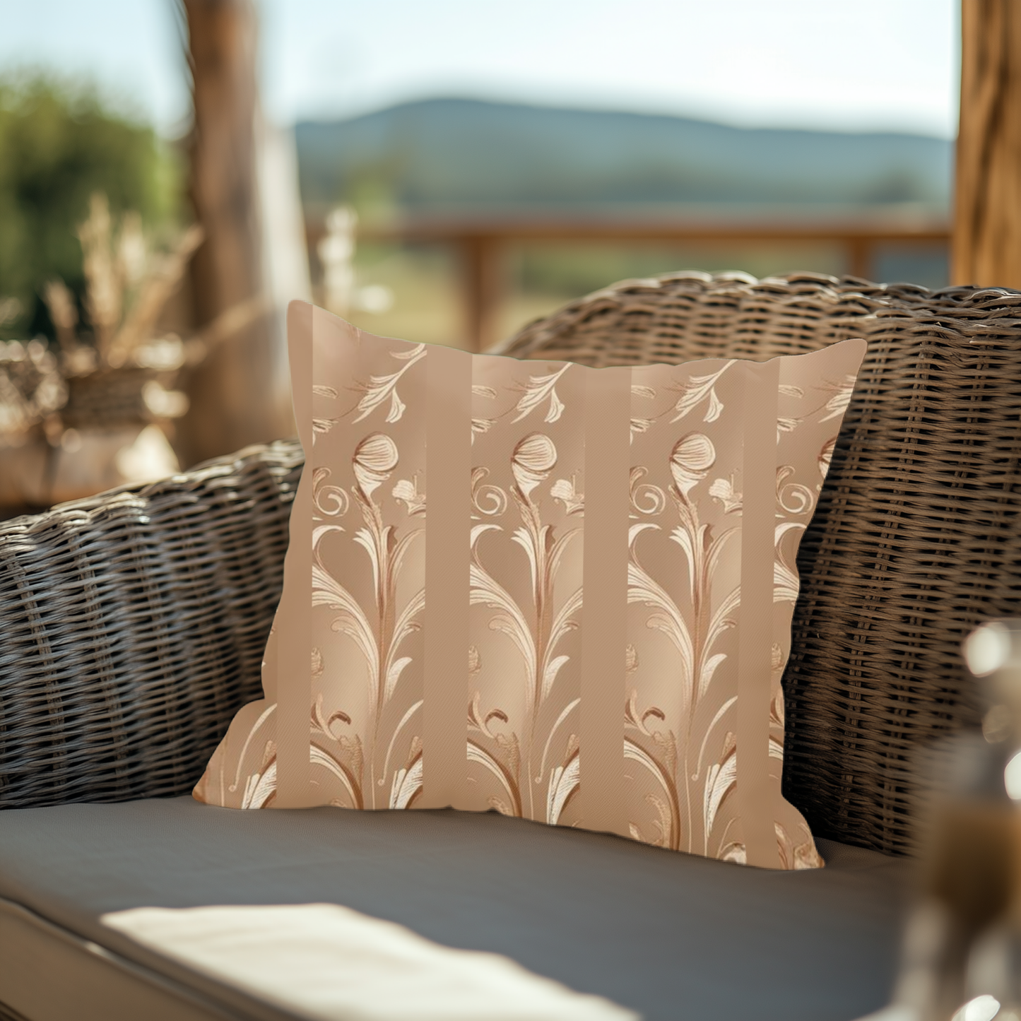 Mocha Bliss Faux Suede Square Pillow