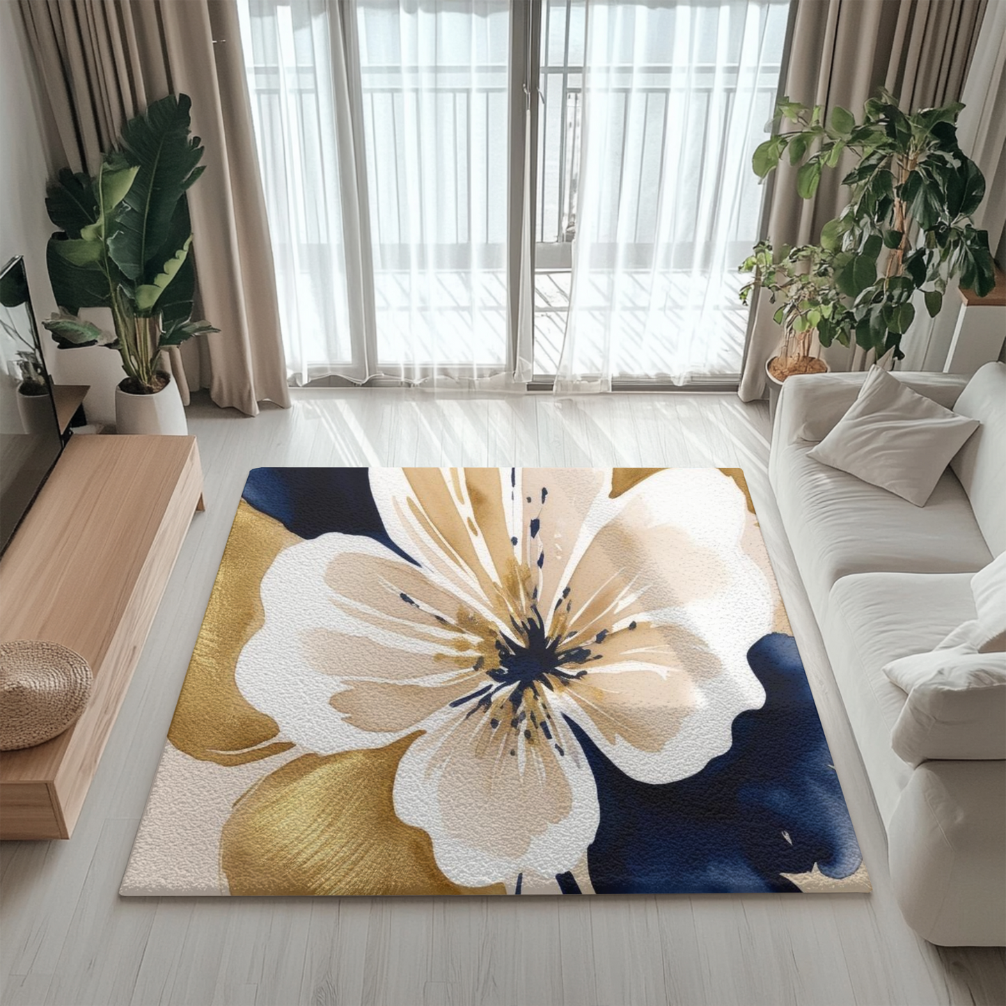 Abstract Floral Area Rugs