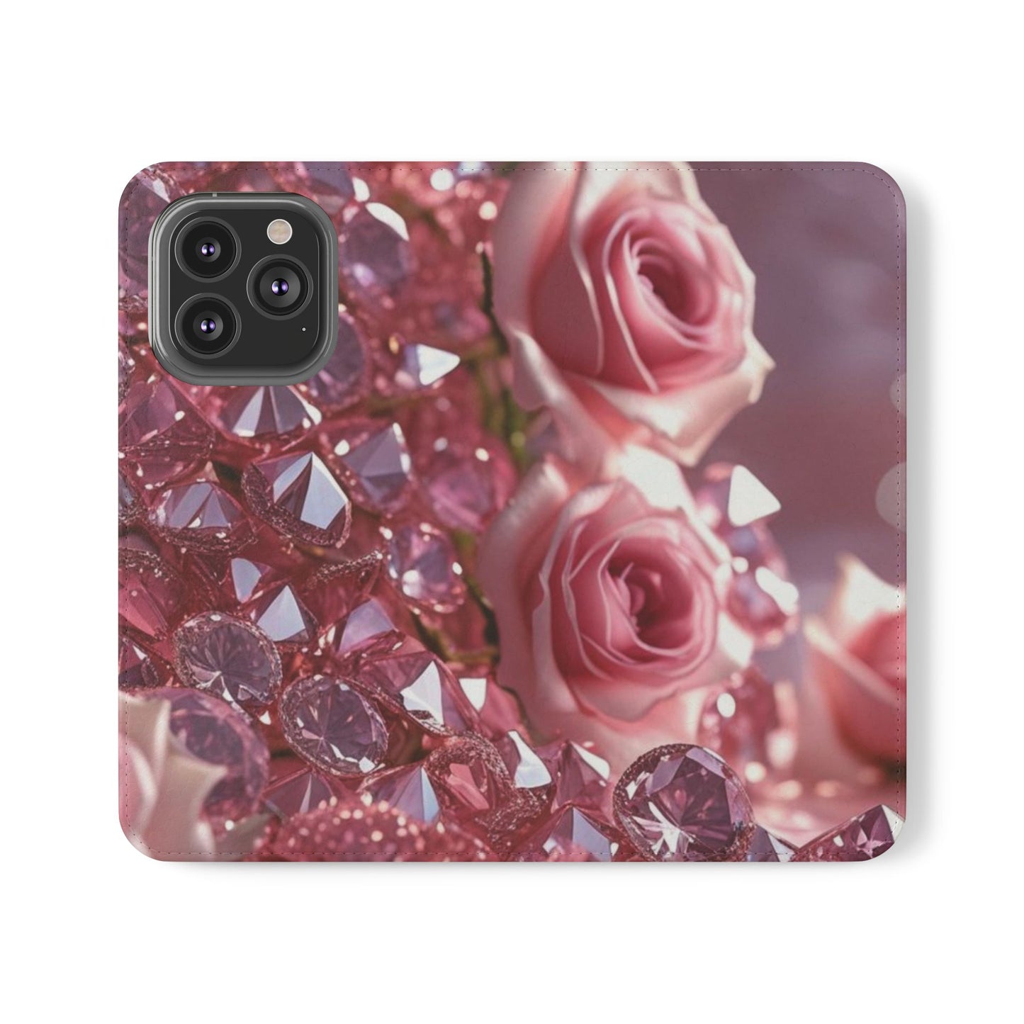 Pink Diamonds & Petals Flip Cases