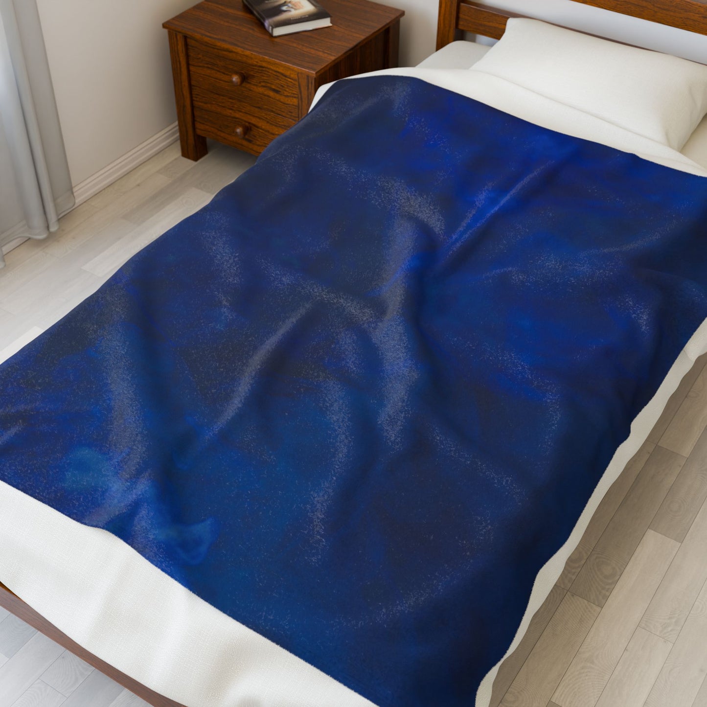 A Kind of Smoky Blue Velveteen Plush Blanket