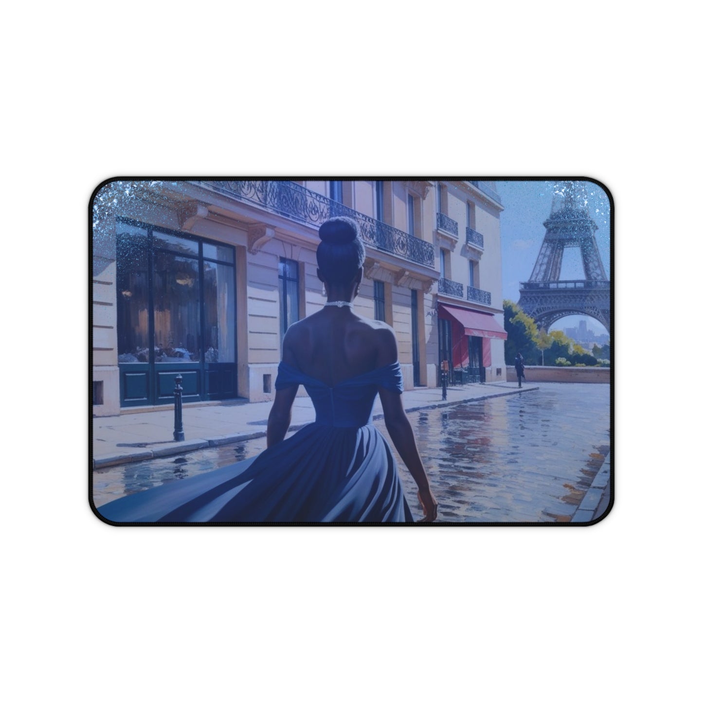 Parisian Stroll (Blue Gown) Desk Mat