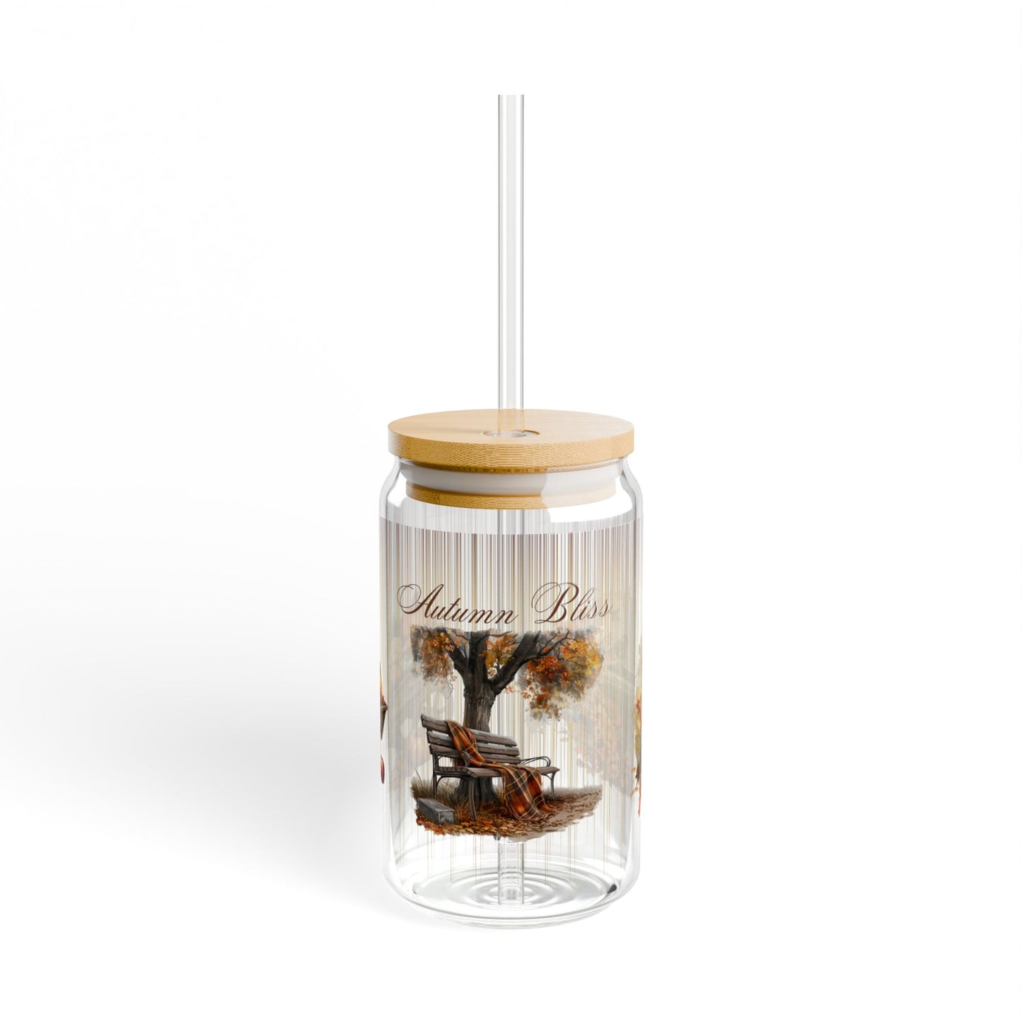 Autumn Bliss Sipper Glass, 16oz