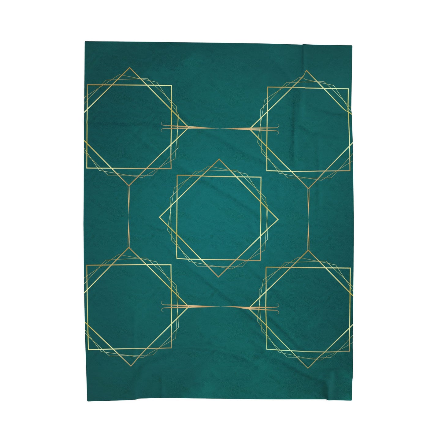 Gilded Elegance (Dark Teal) Velveteen Plush Blanket