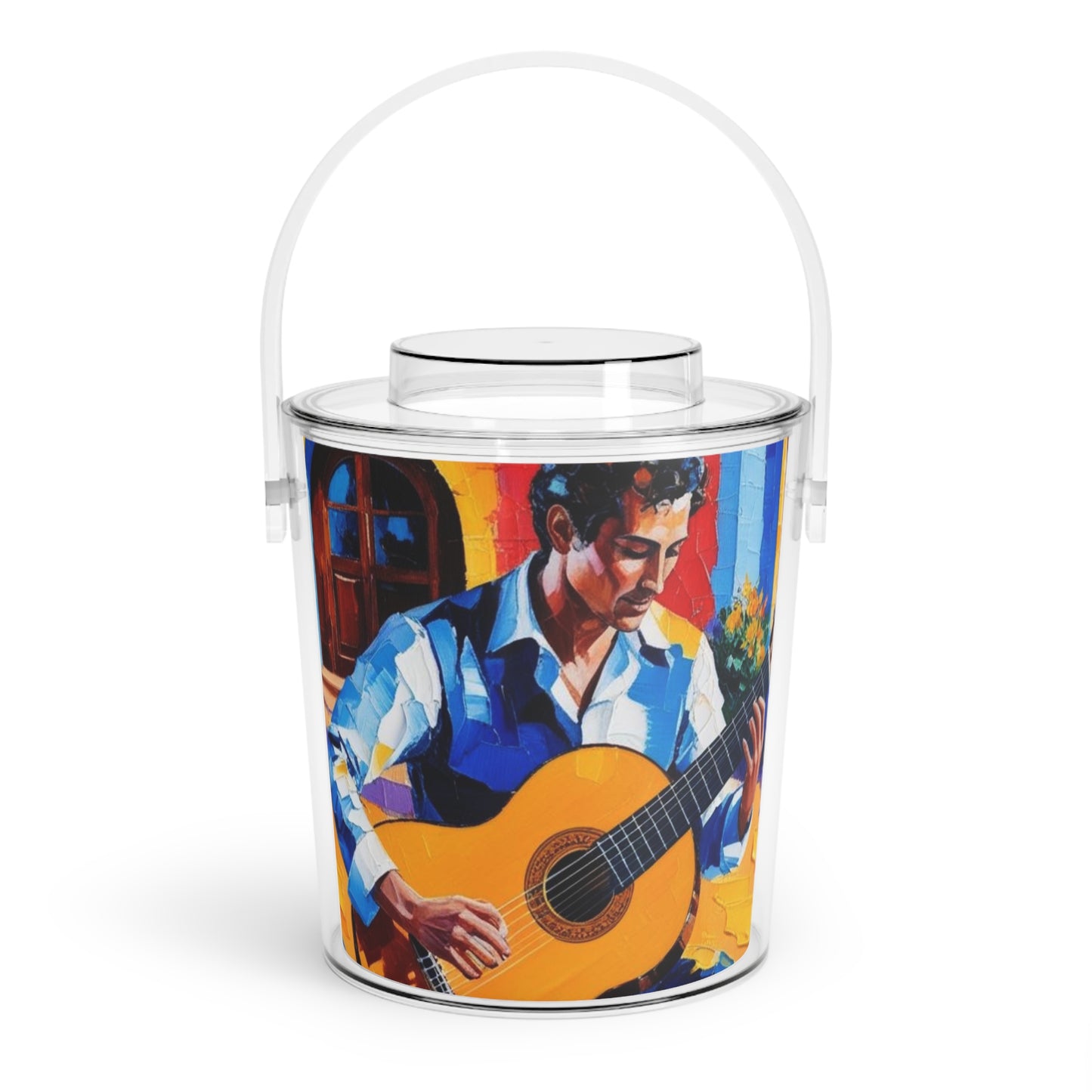 Spanish Guitar Ice Bucket with Tongs