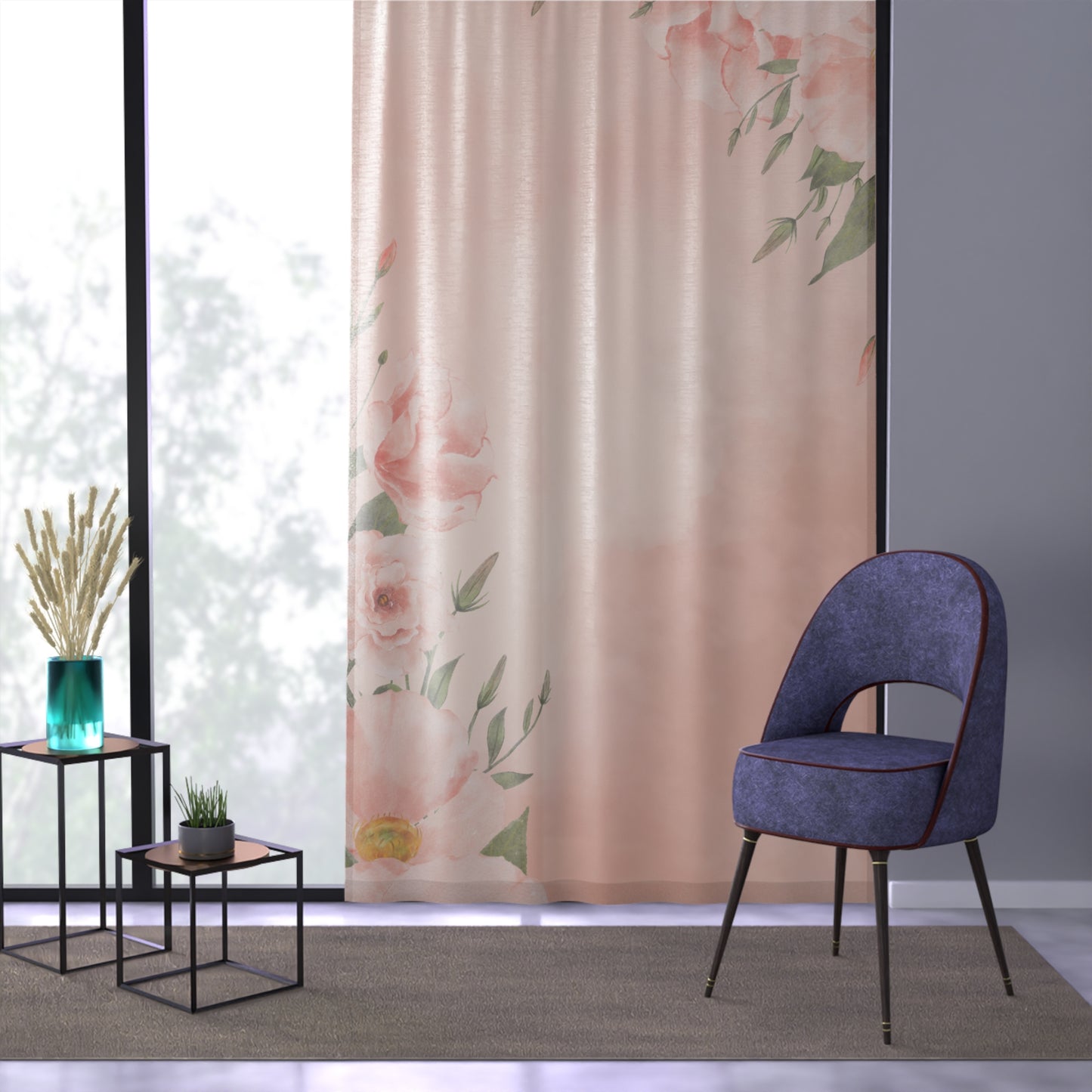 Peachy Keen Sheer Window Curtain