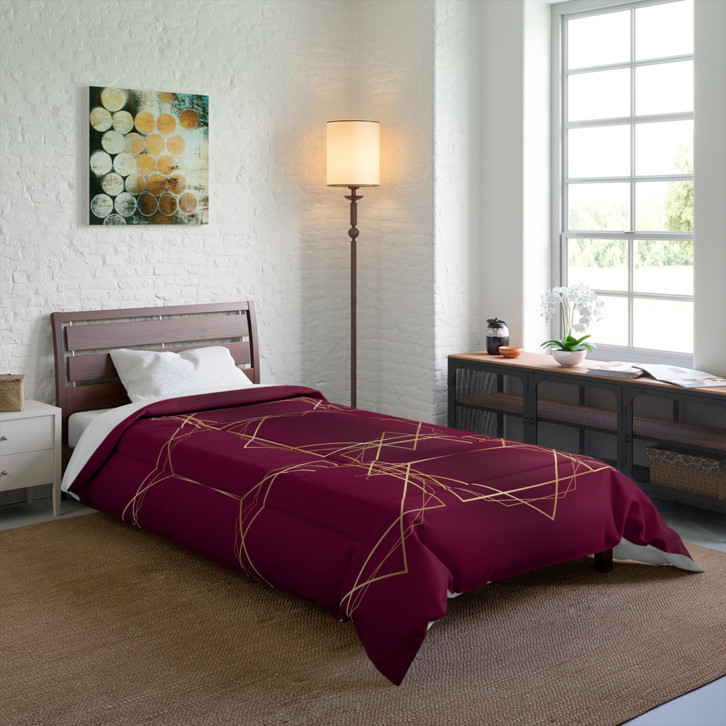 Gilded Elegance (Burgundy) Comforter