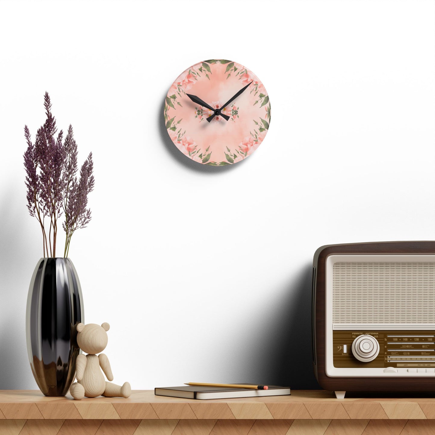 Peachy Keen Acrylic Wall Clock