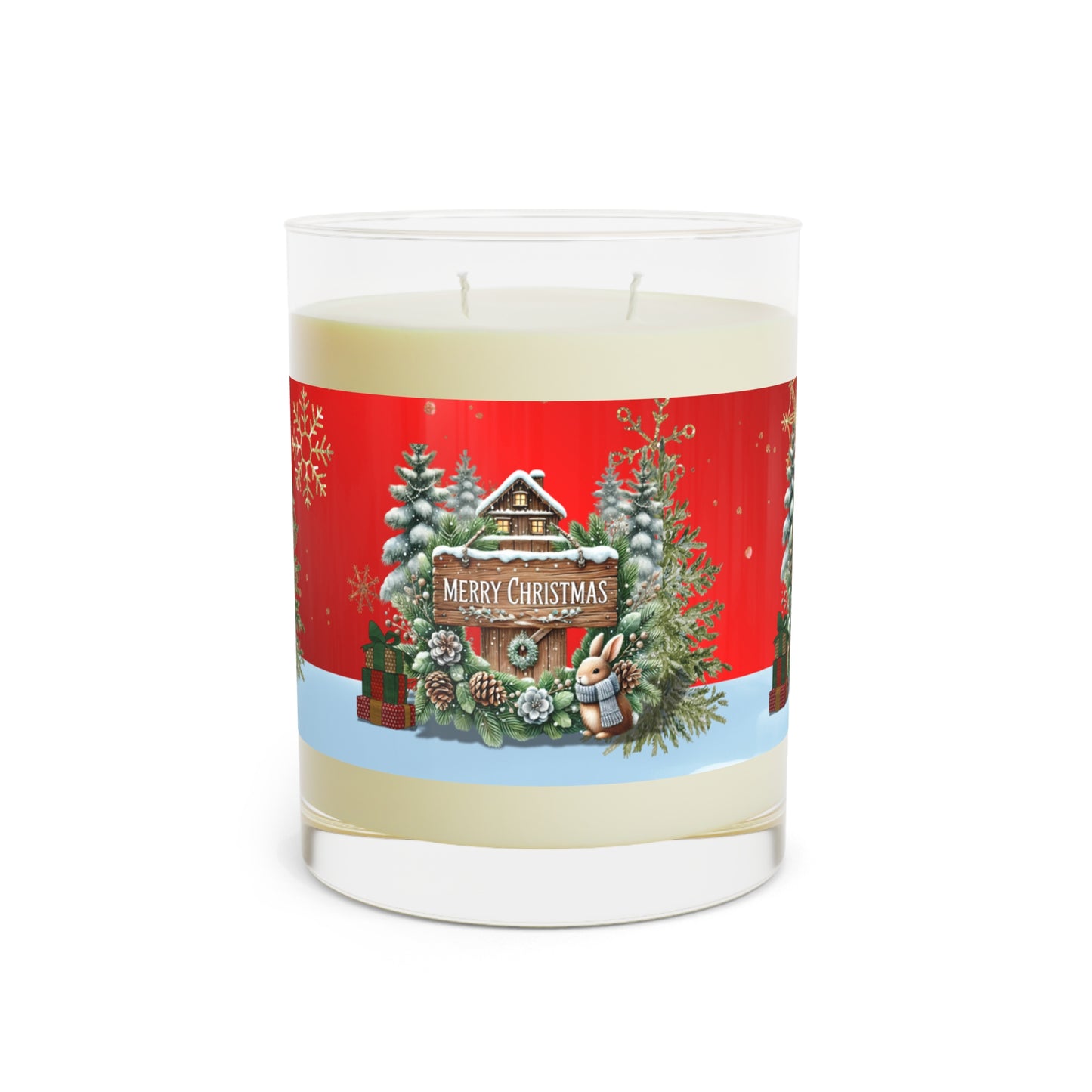 Merry Christmas Scented Candle - Full Glass, 11oz