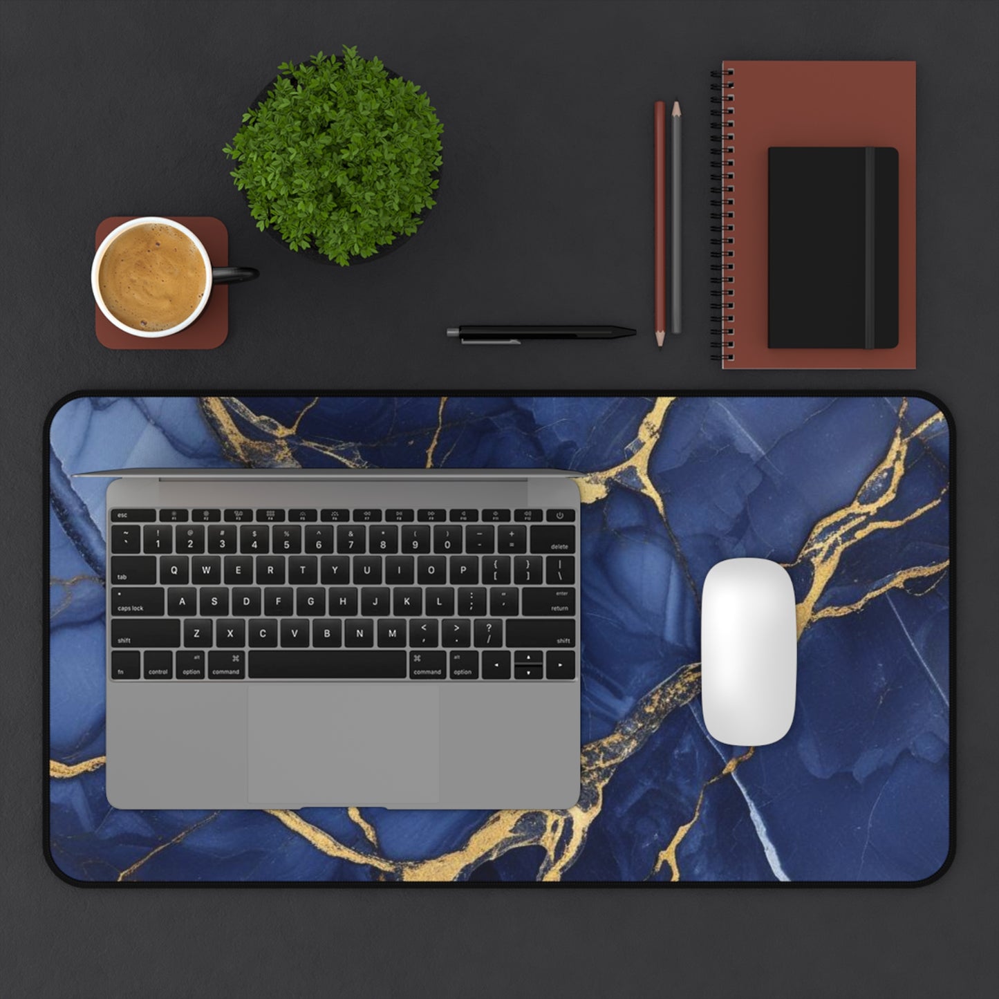 Indigo Marble Desk Mat