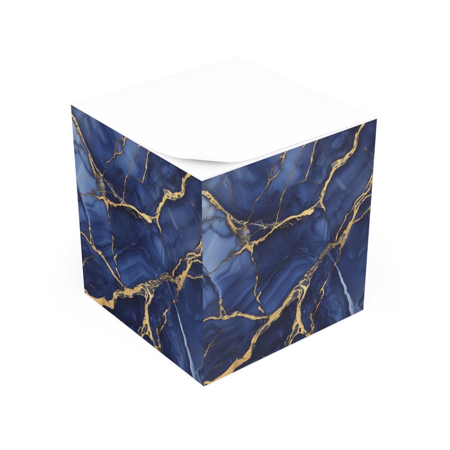 Indigo Marble Note Cube