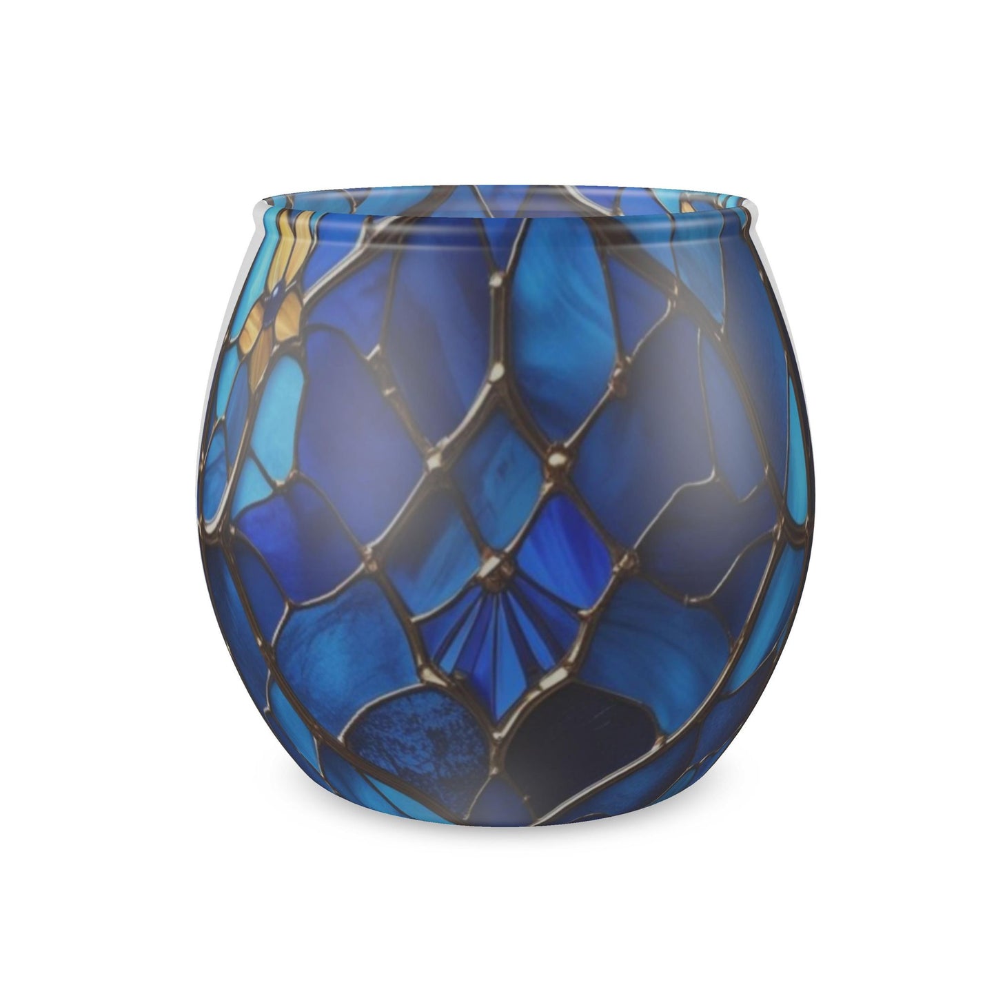 Sapphire Radiance Glass Tealight Candle Holder