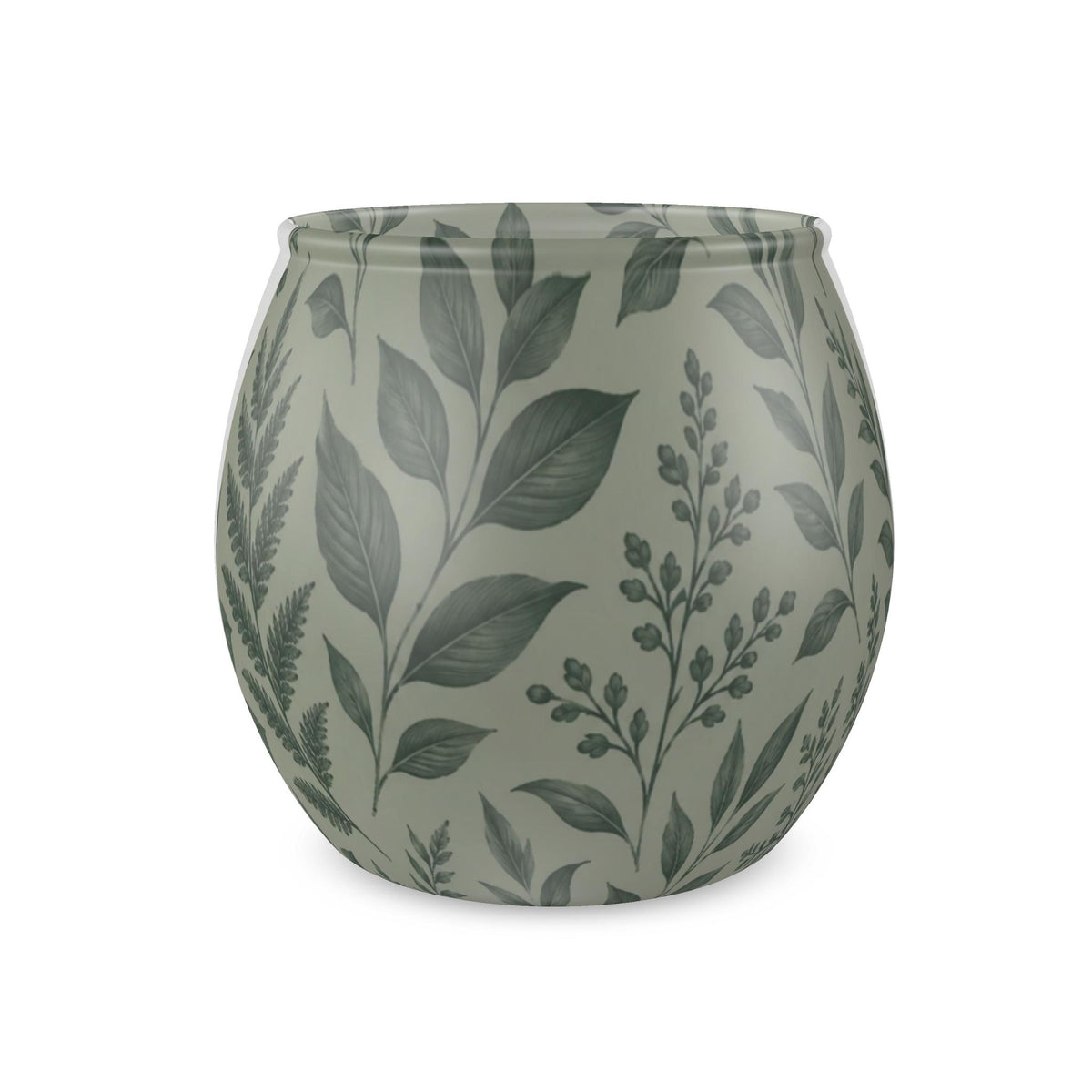 Botanical Green Leaf Glass Tealight Candle Holder