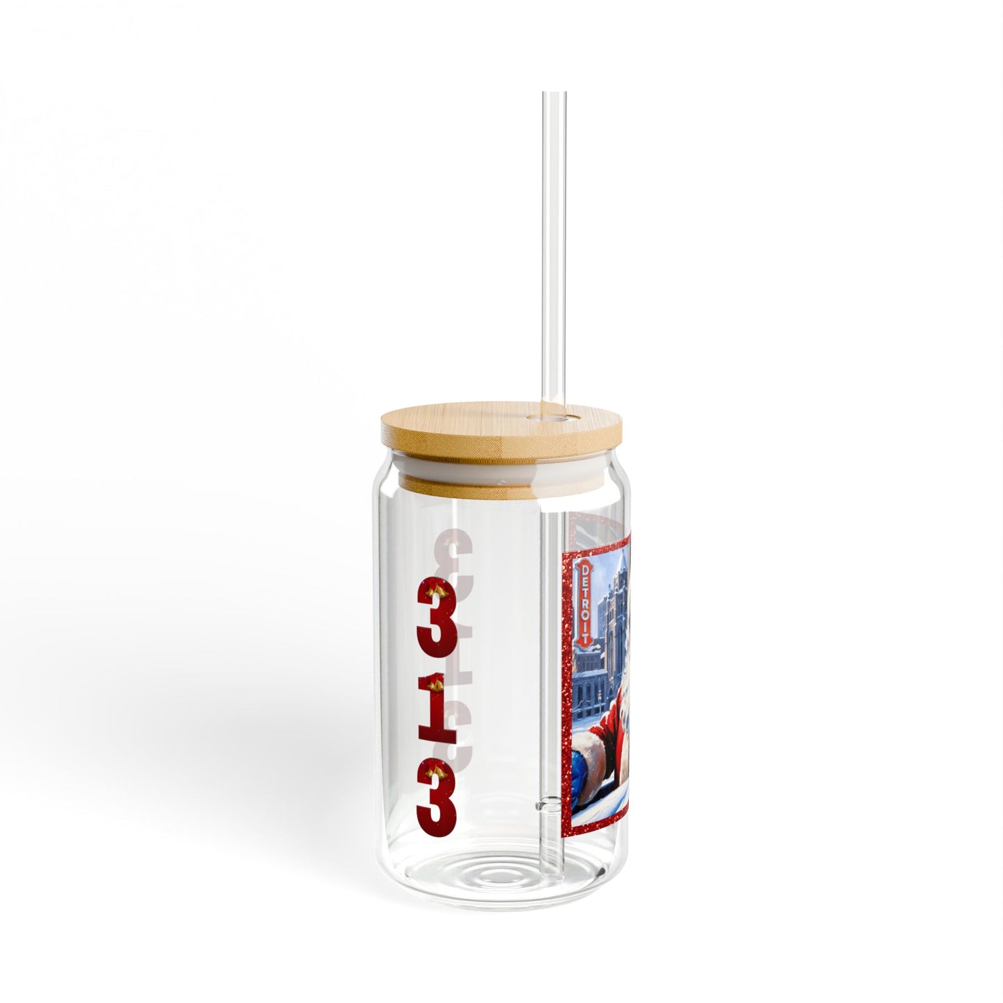 Motor City Santa Sipper Glass, 16oz