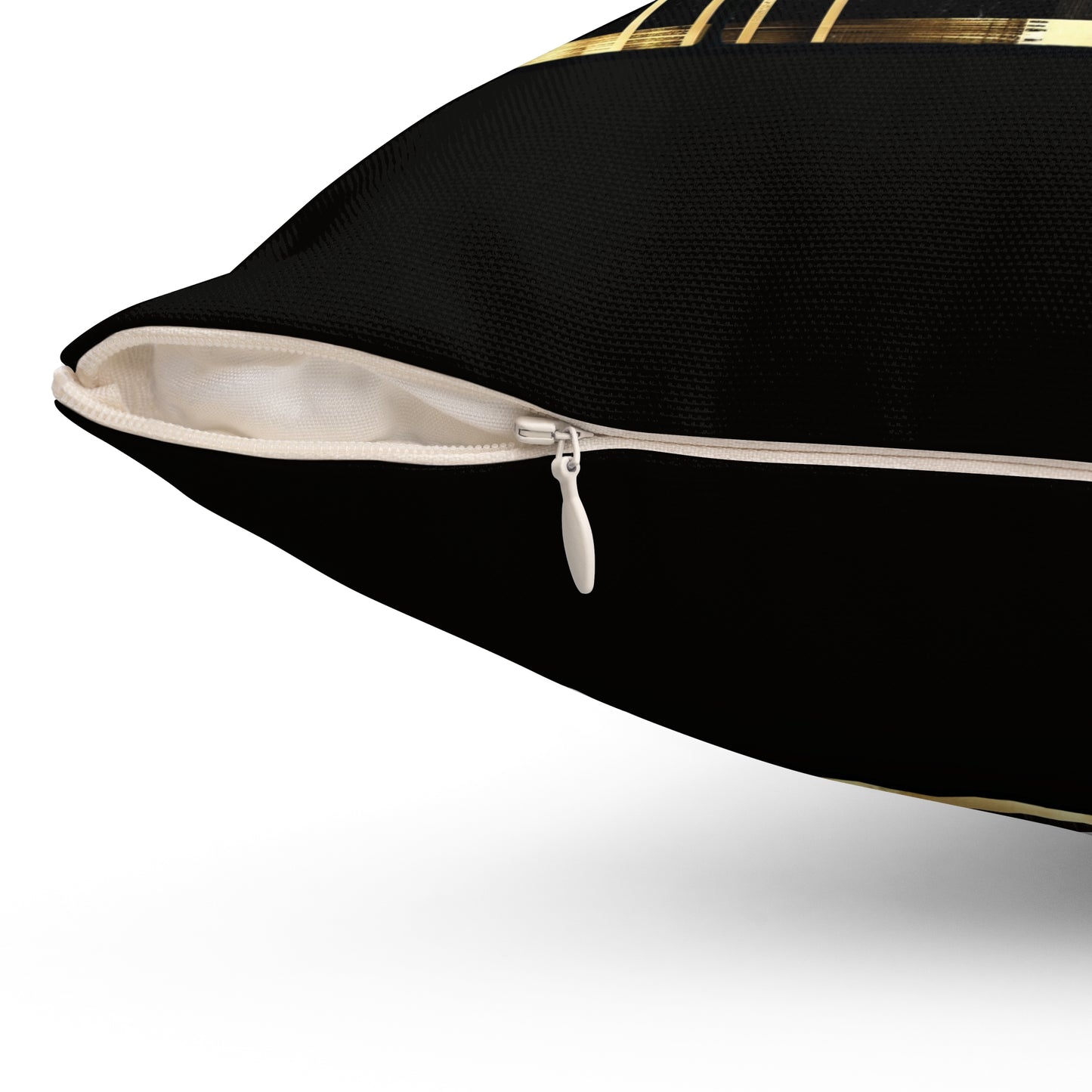 Noir & Gold Glam Spun Polyester Square Pillow