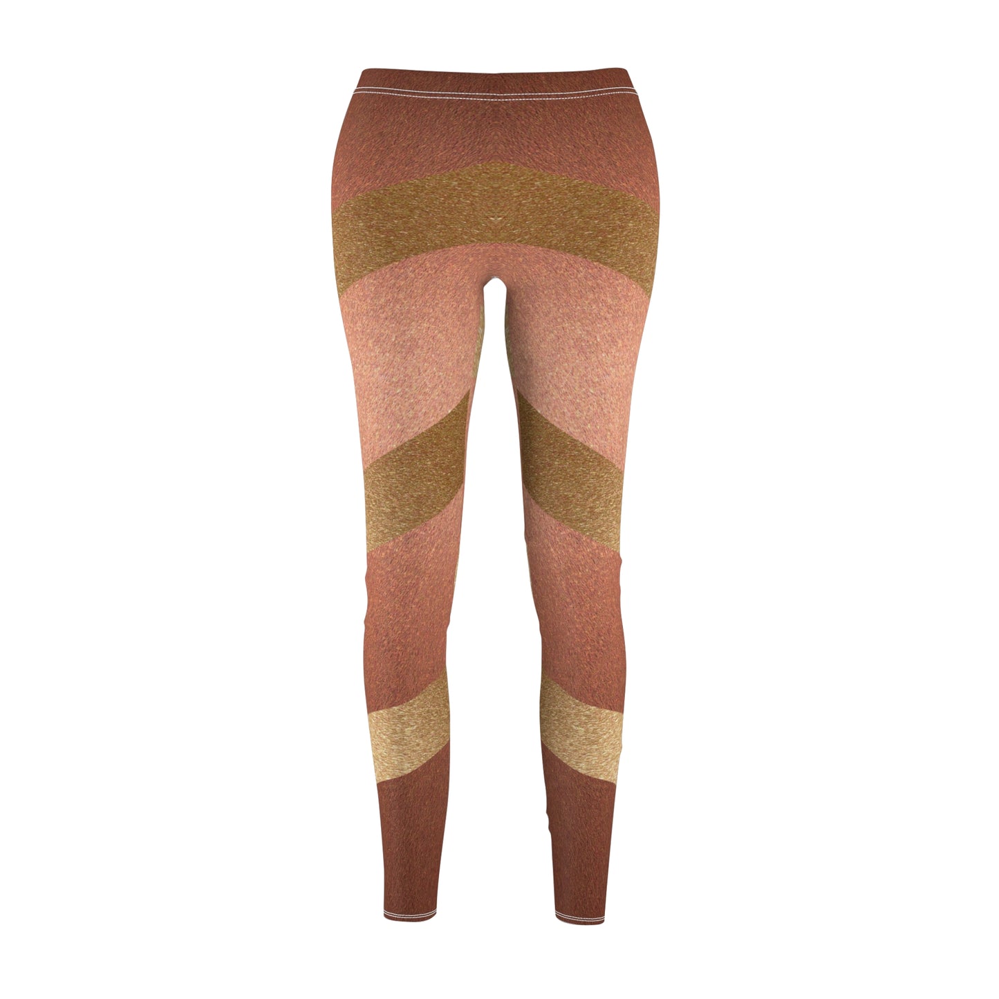 Bronze/Gold Women's Cut & Sew Casual Leggings (AOP)