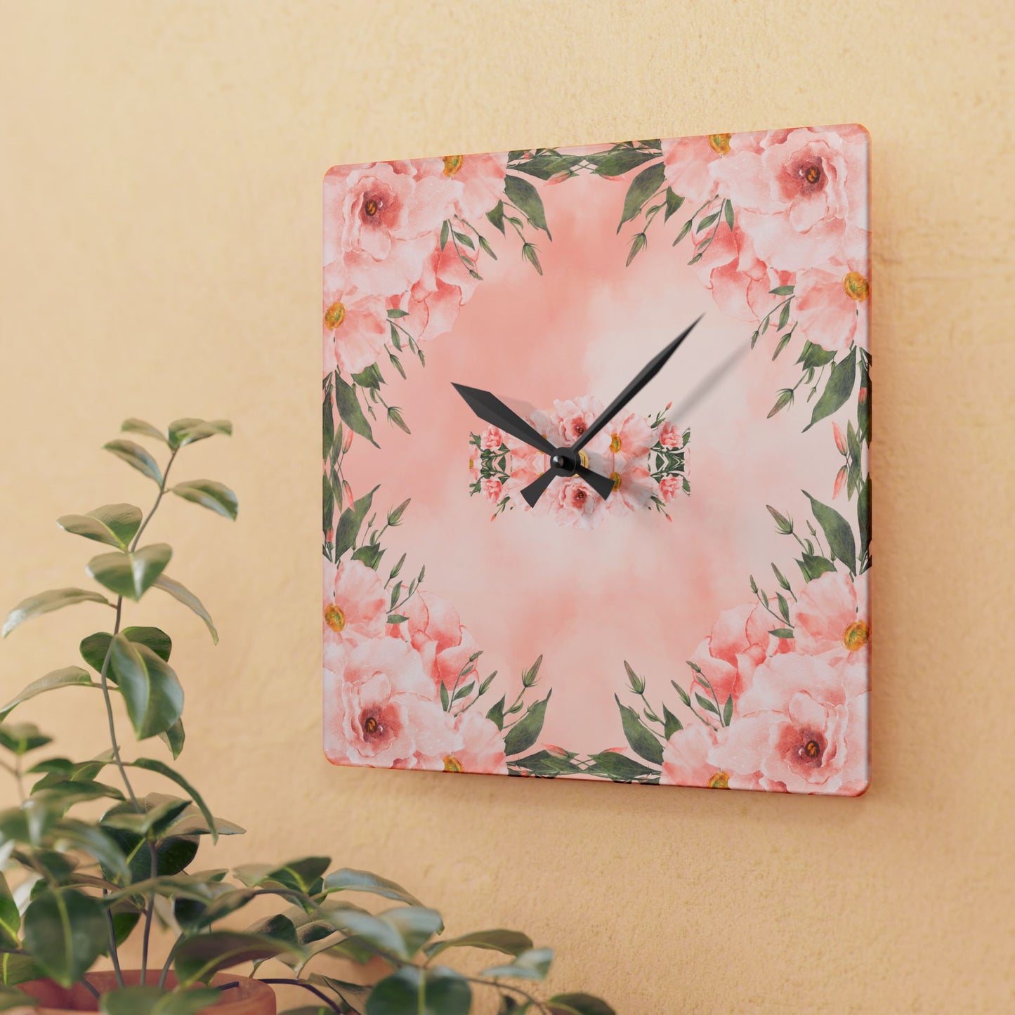 Peachy Keen Acrylic Wall Clock