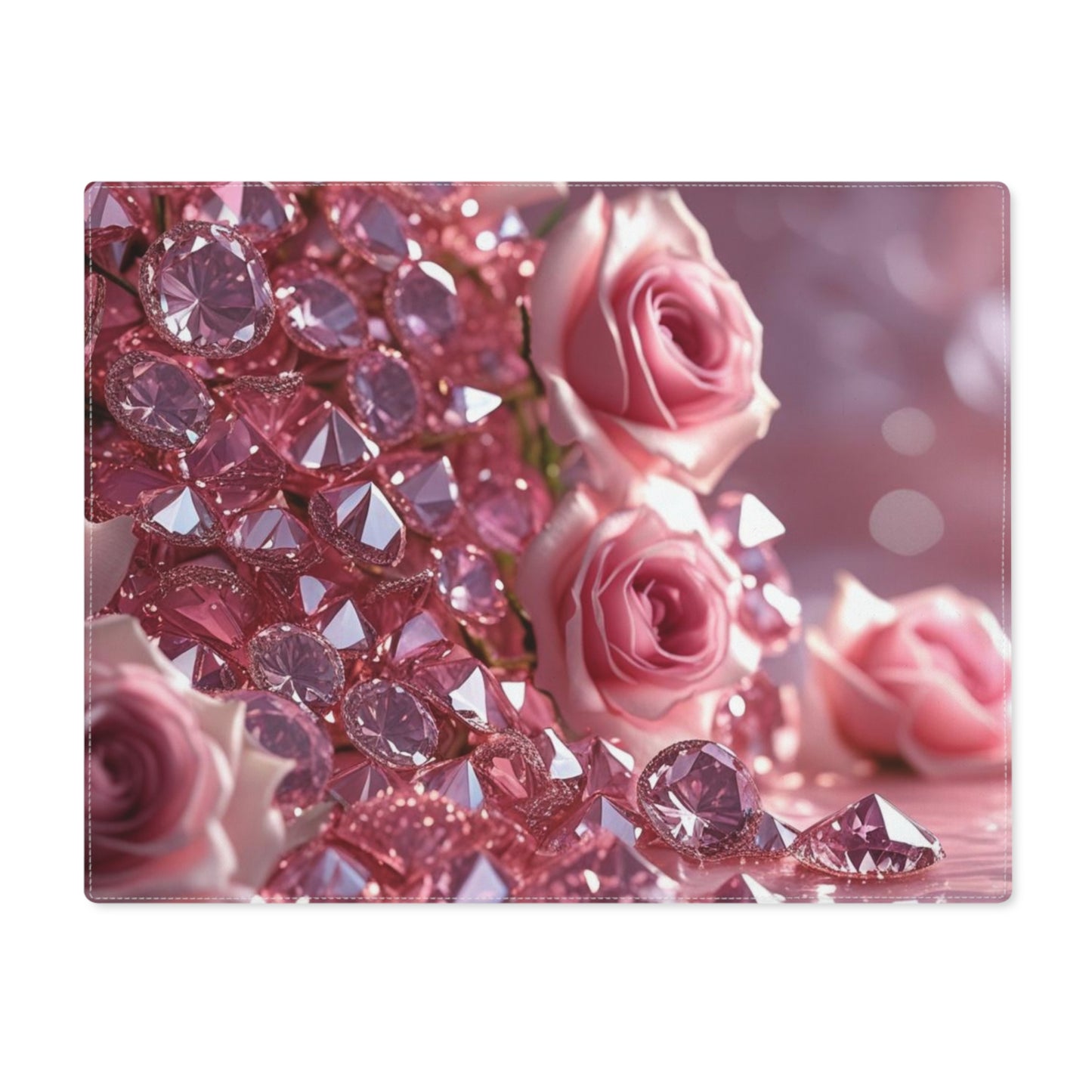 Pink Diamonds & Petals Placemat, 1pc