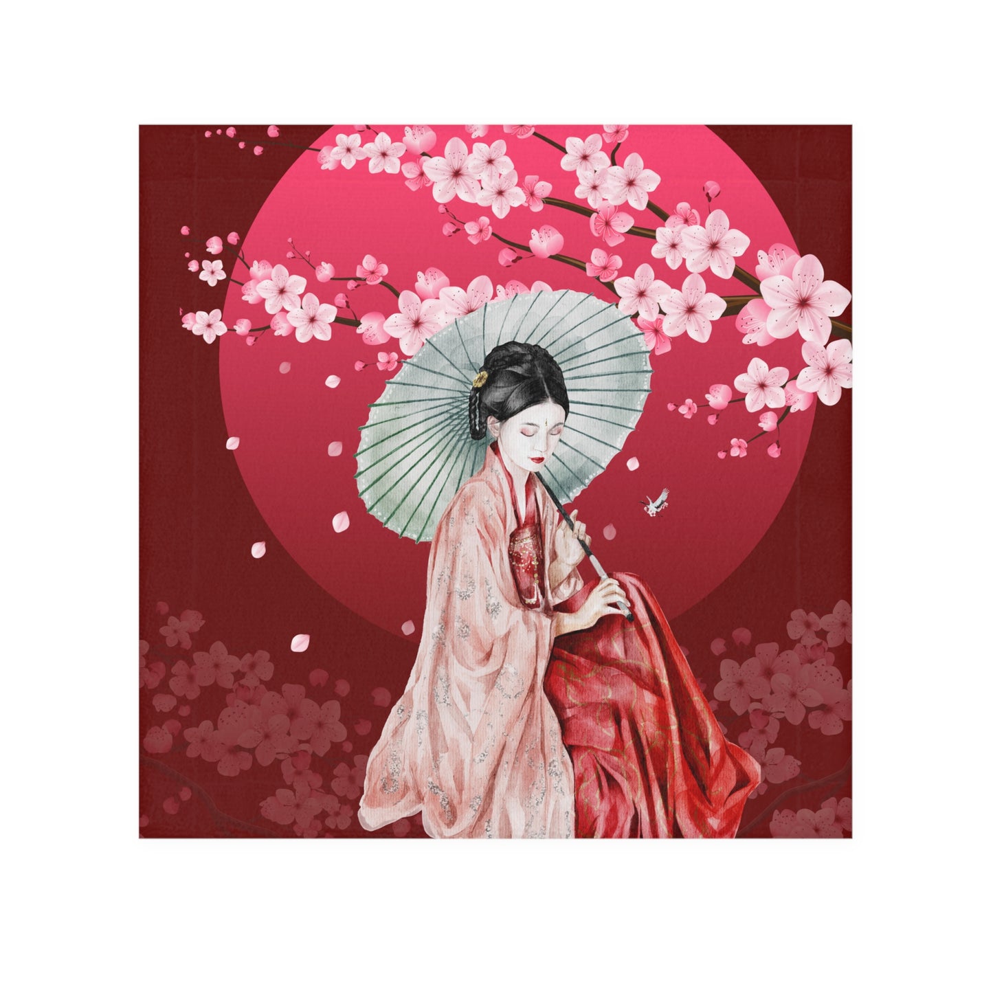 Cherry Blossoms Cherry Moon Face Towel