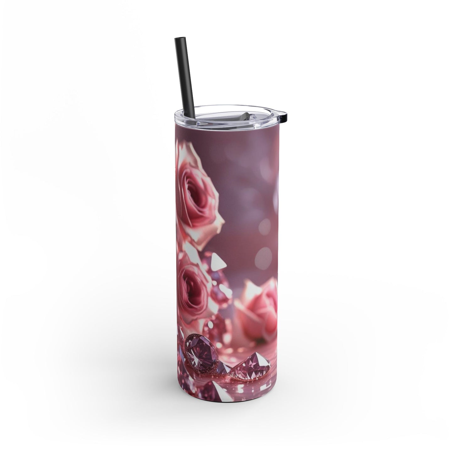 Pink Diamonds & Petals Maars Maker Skinny Matte Tumbler, 20oz