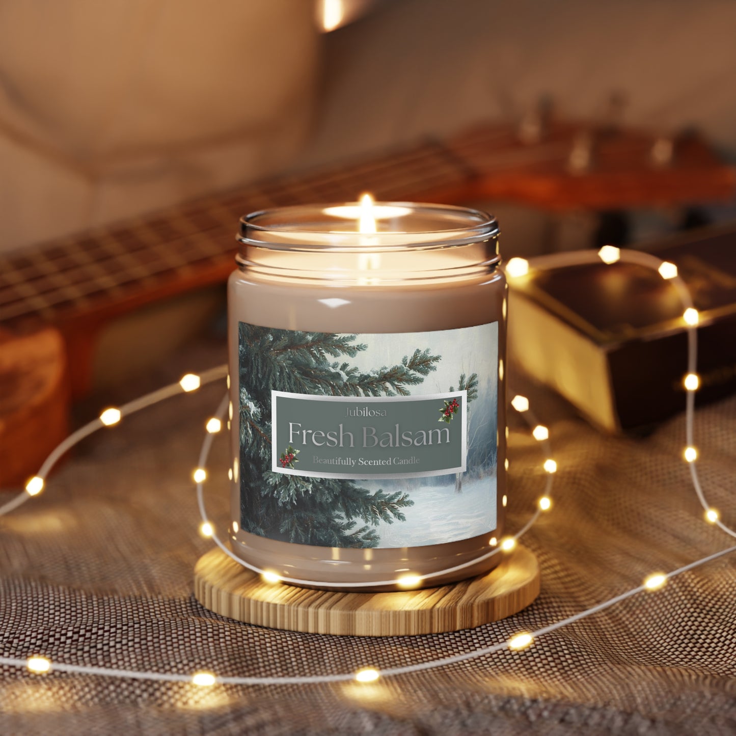 Fresh Balsam Scented Soy Candles with White Lid, 9oz