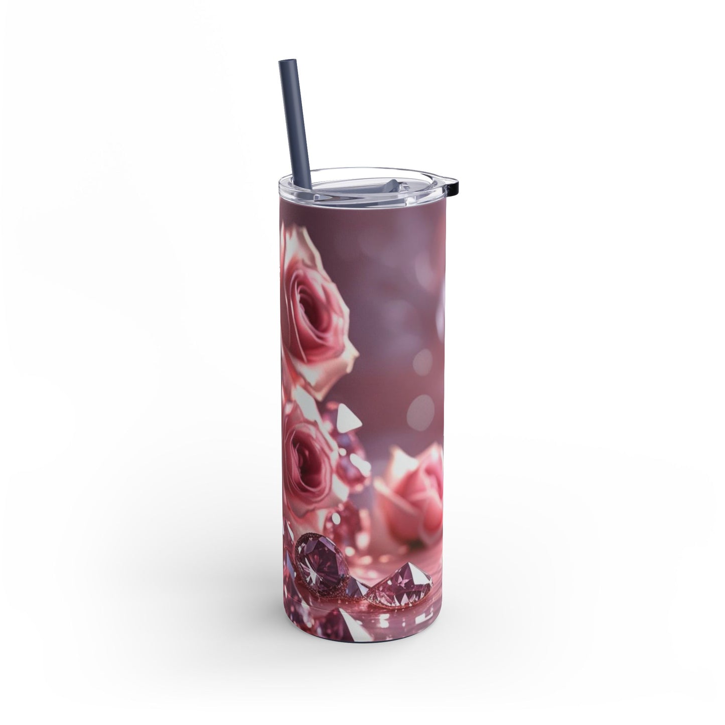 Pink Diamonds & Petals Maars Maker Skinny Matte Tumbler, 20oz