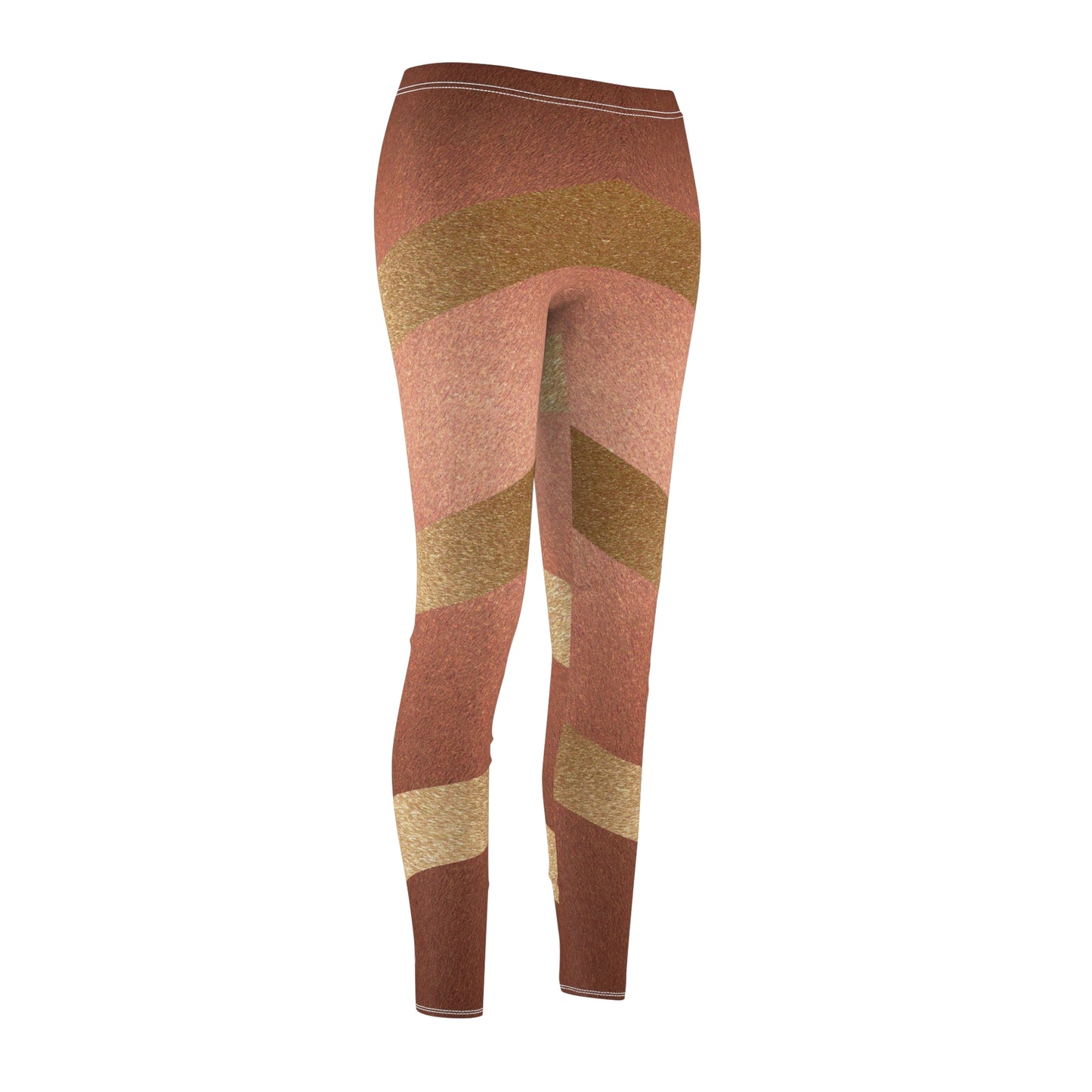 Bronze/Gold Women's Cut & Sew Casual Leggings (AOP)