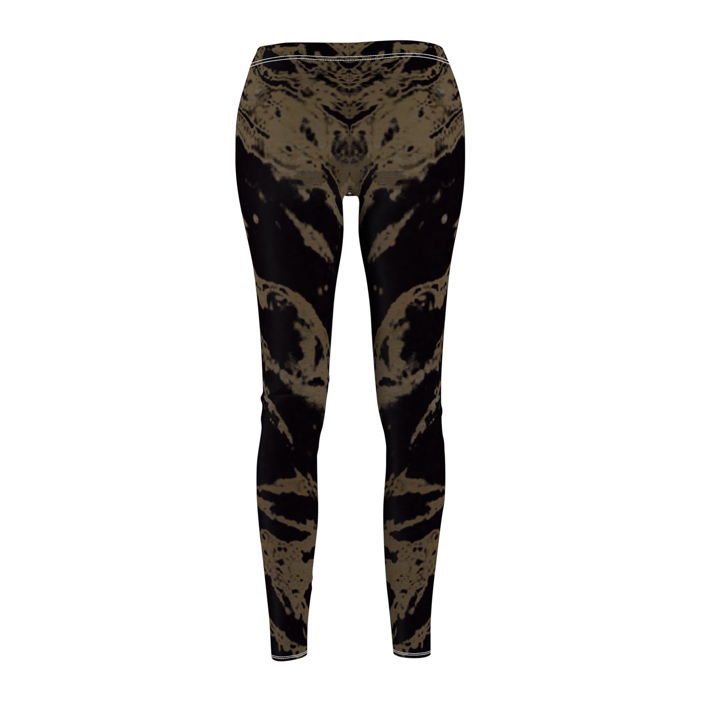 Black & Gold Women's Cut & Sew Casual Leggings (AOP)