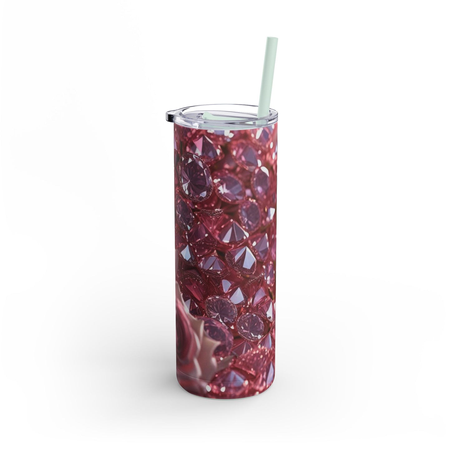 Pink Diamonds & Petals Maars Maker Skinny Matte Tumbler, 20oz