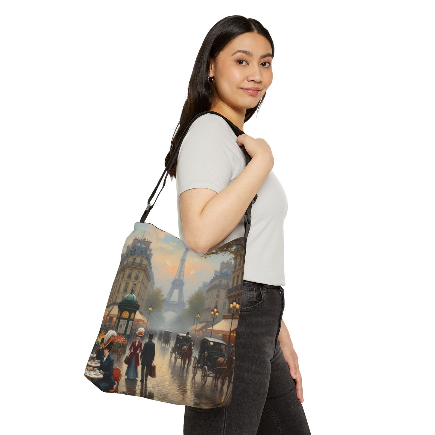 Vintage Parisian Adjustable Tote Bag (AOP)