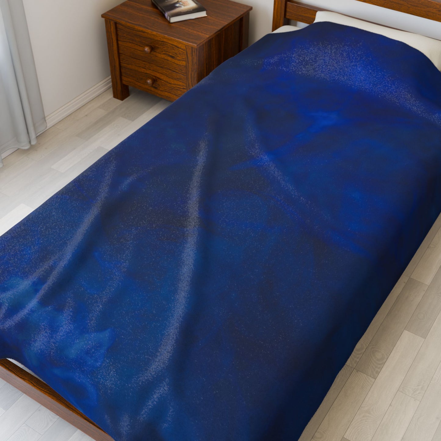 A Kind of Smoky Blue Velveteen Plush Blanket