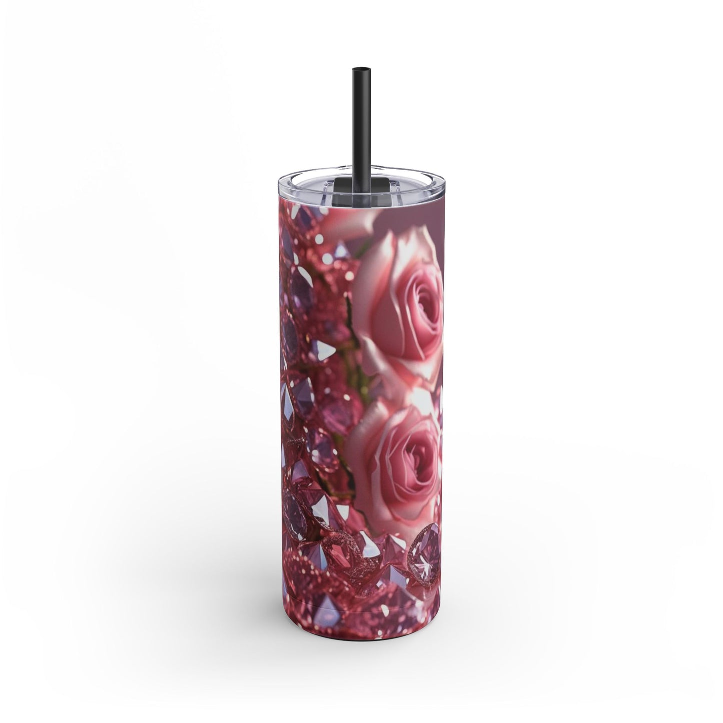 Pink Diamonds & Petals Maars Maker Skinny Matte Tumbler, 20oz