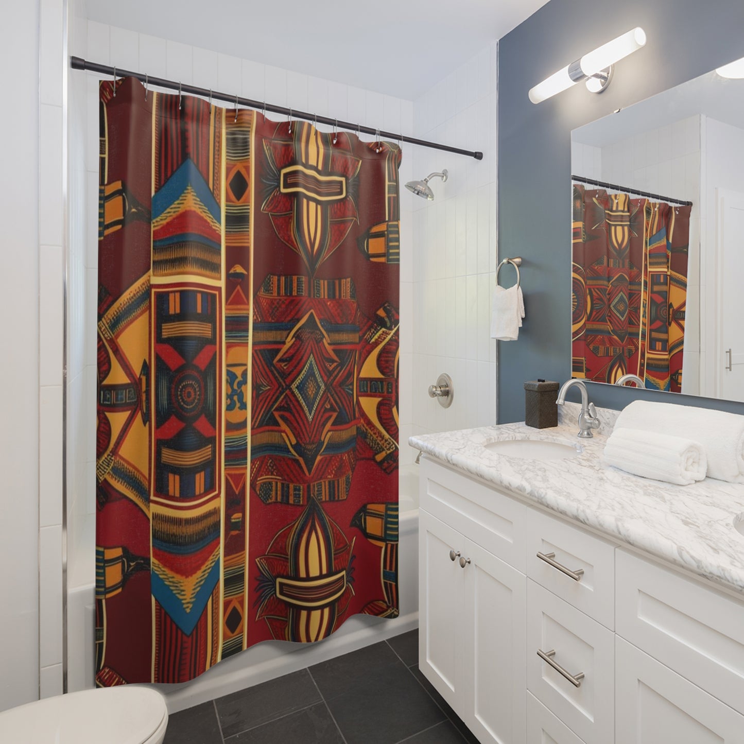 African Canvas 1 Shower Curtains