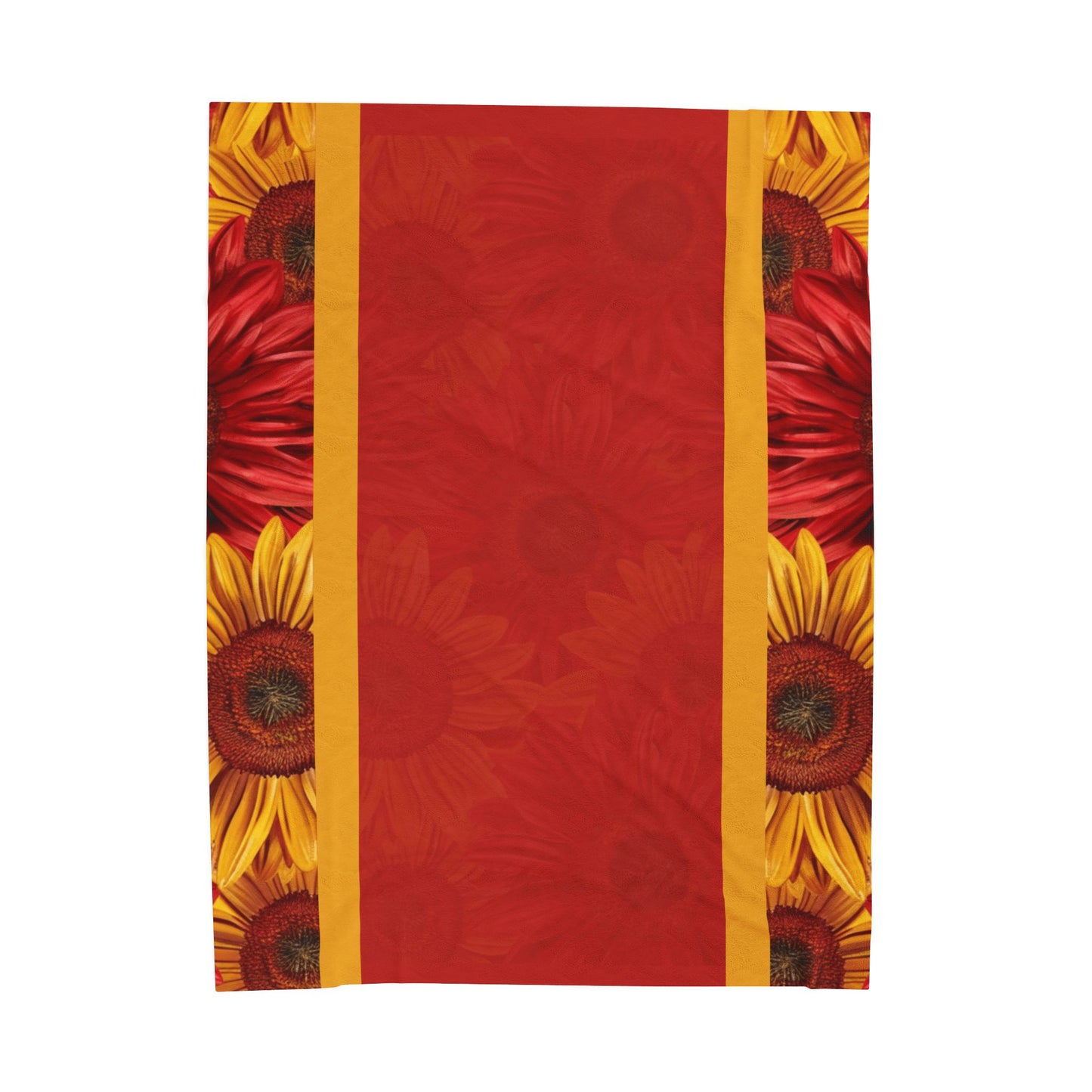 Crimson Gold Velveteen Plush Blanket