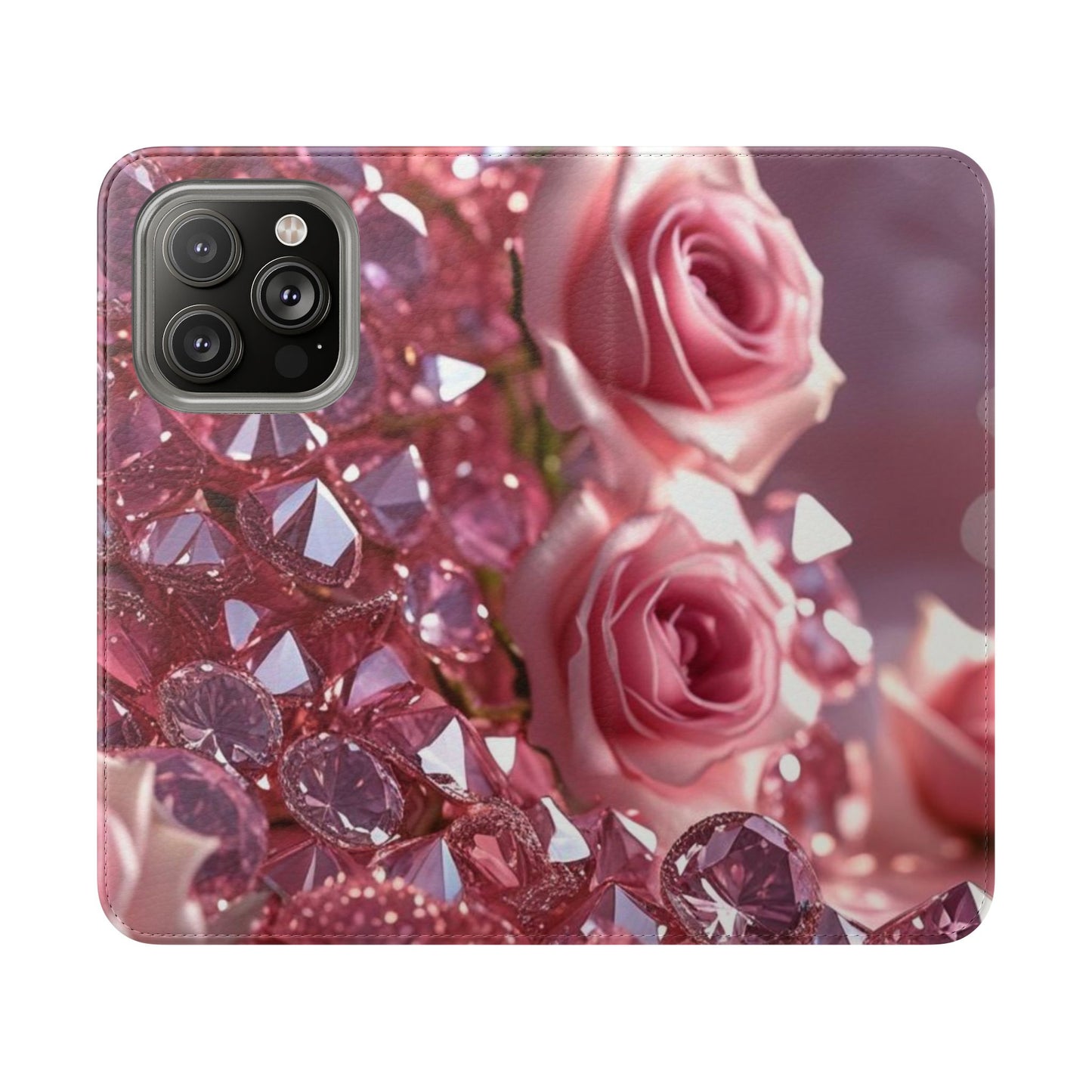 Pink Diamonds & Petals Flip Cases