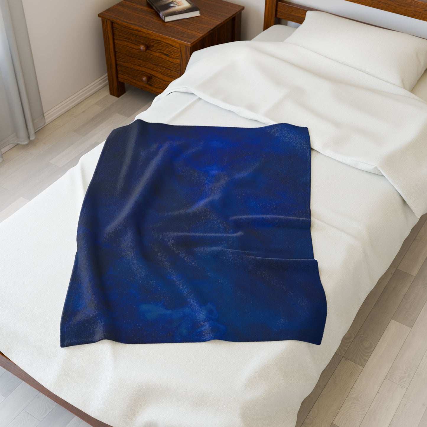 A Kind of Smoky Blue Velveteen Plush Blanket