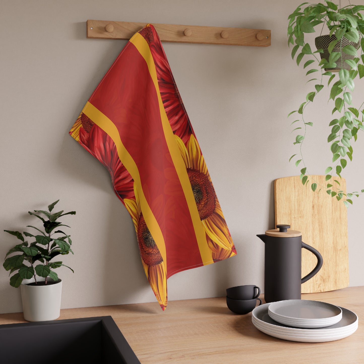 Crimson Gold Tea Towels (cotton, poly)