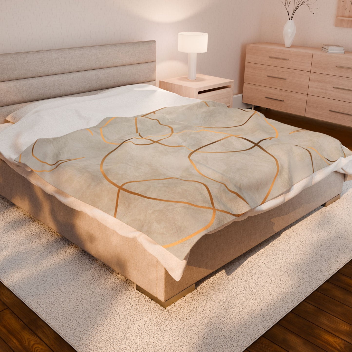 Golden Eclipse Velveteen Plush Blanket