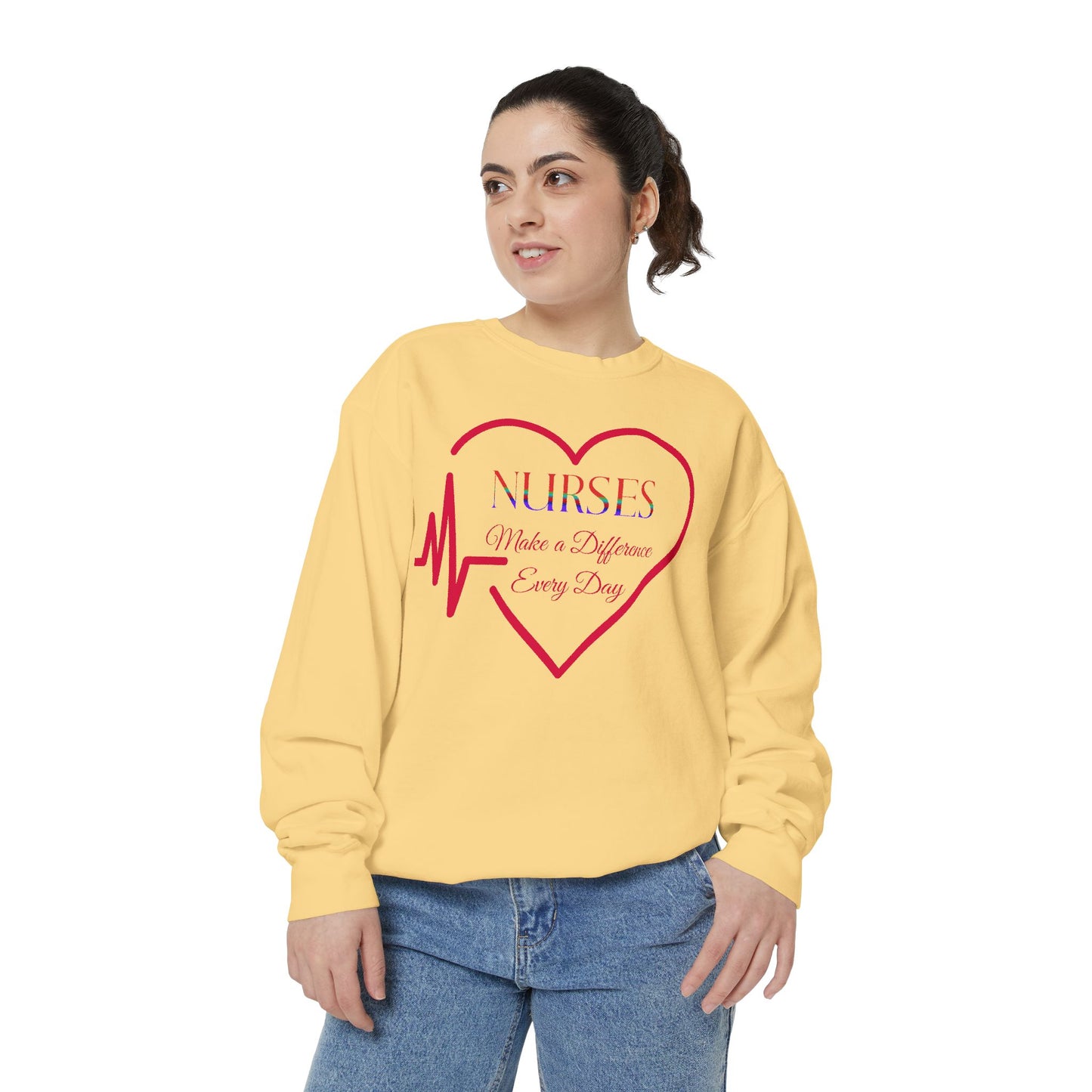 Nurses Make a Difference Unisex Garment-Dyed Sweatshirt