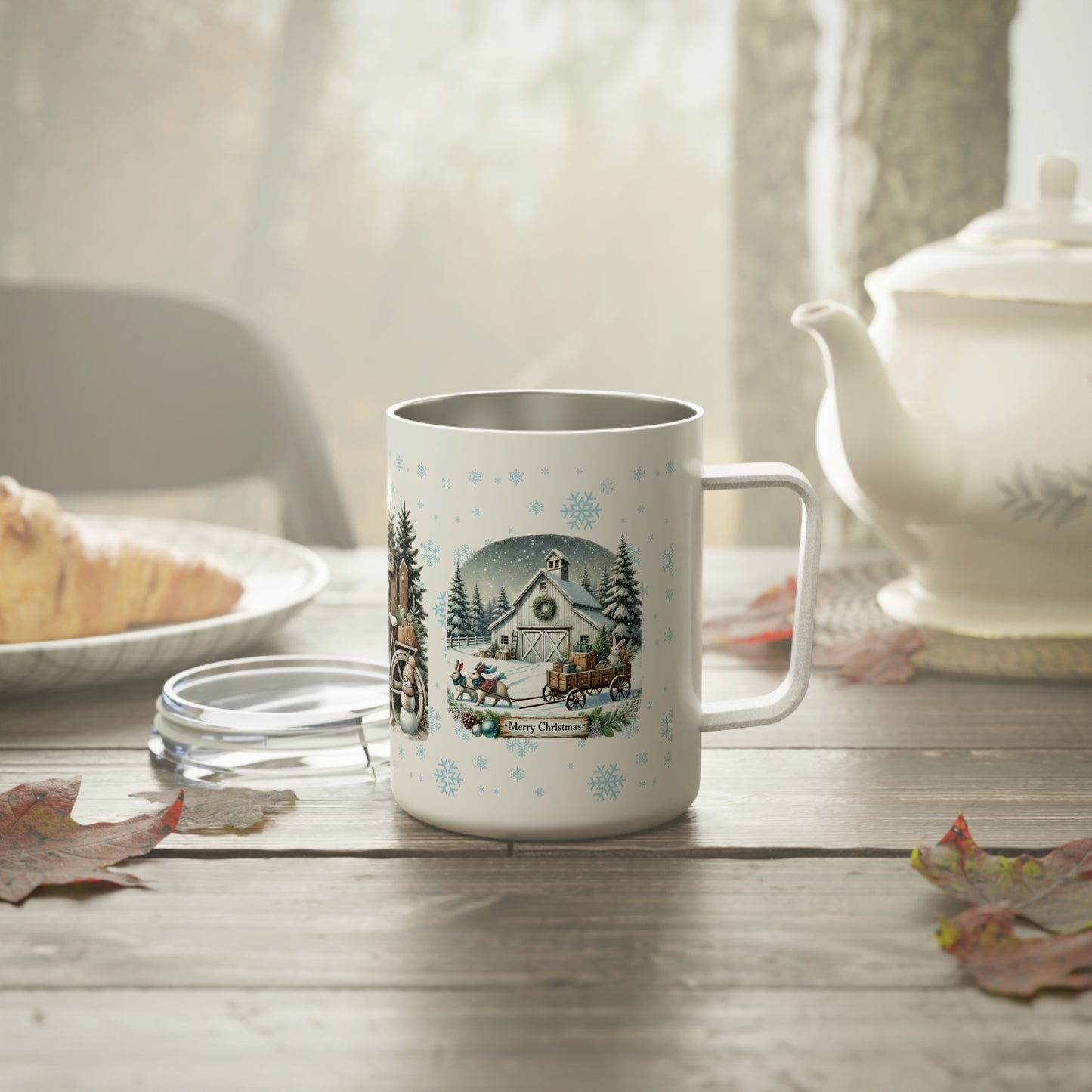 Merry Christmas Insulated Coffee Mug, 10oz