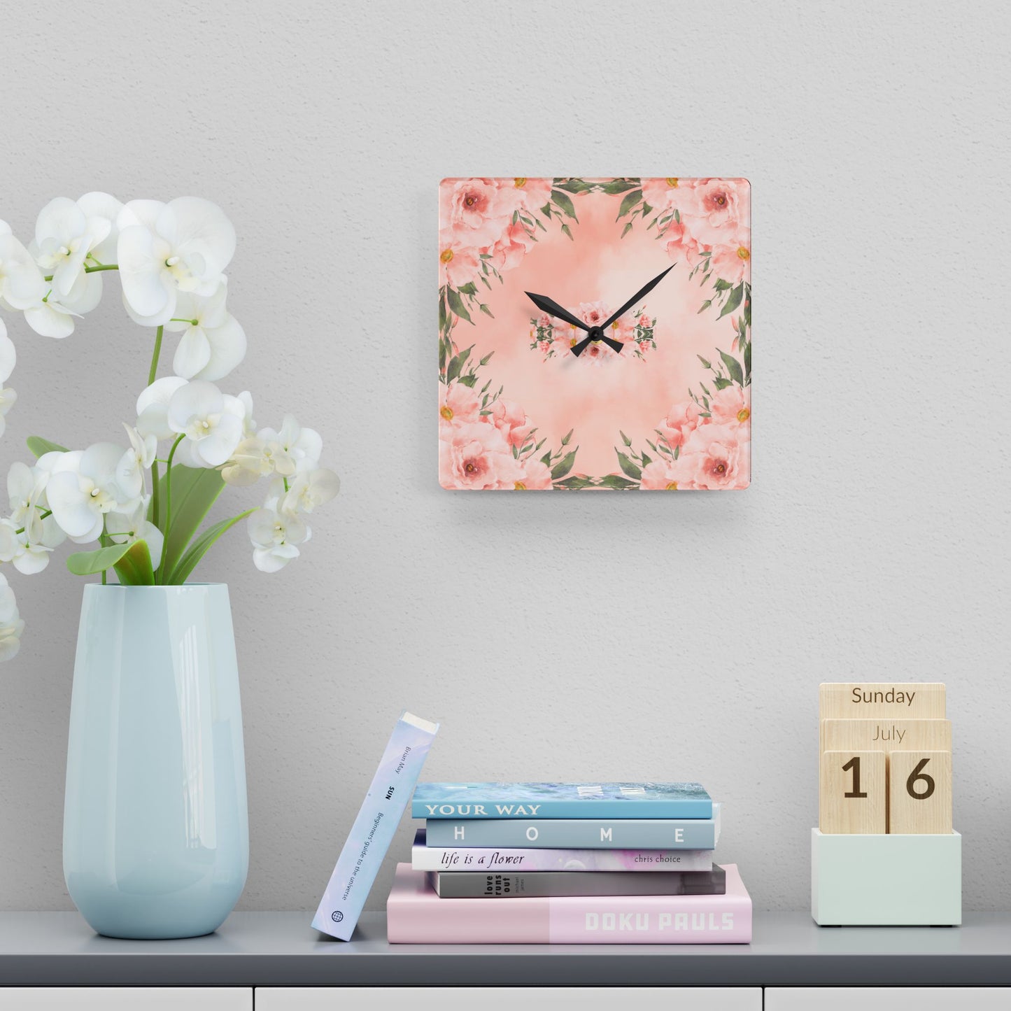 Peachy Keen Acrylic Wall Clock