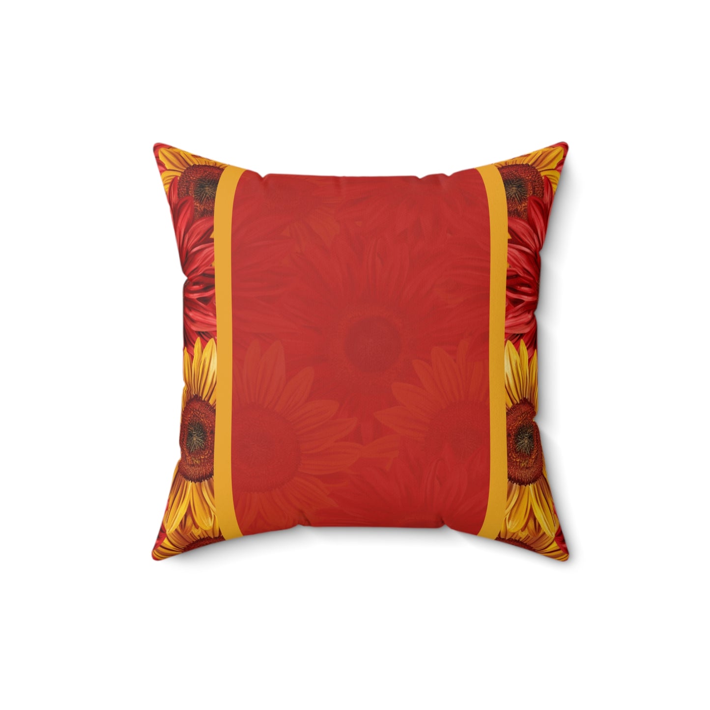 Crimson Gold Spun Polyester Square Pillow