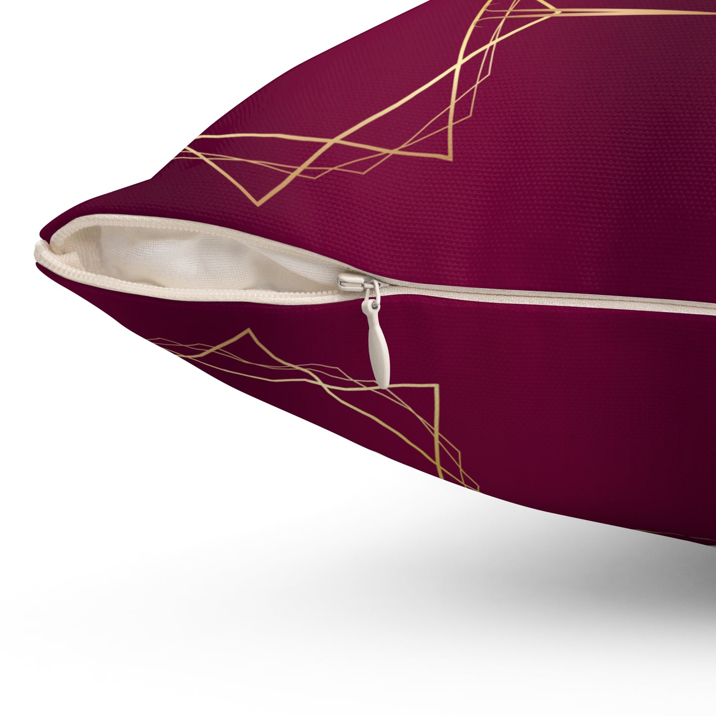 Gilded Elegance (Burgundy) Spun Polyester Square Pillow