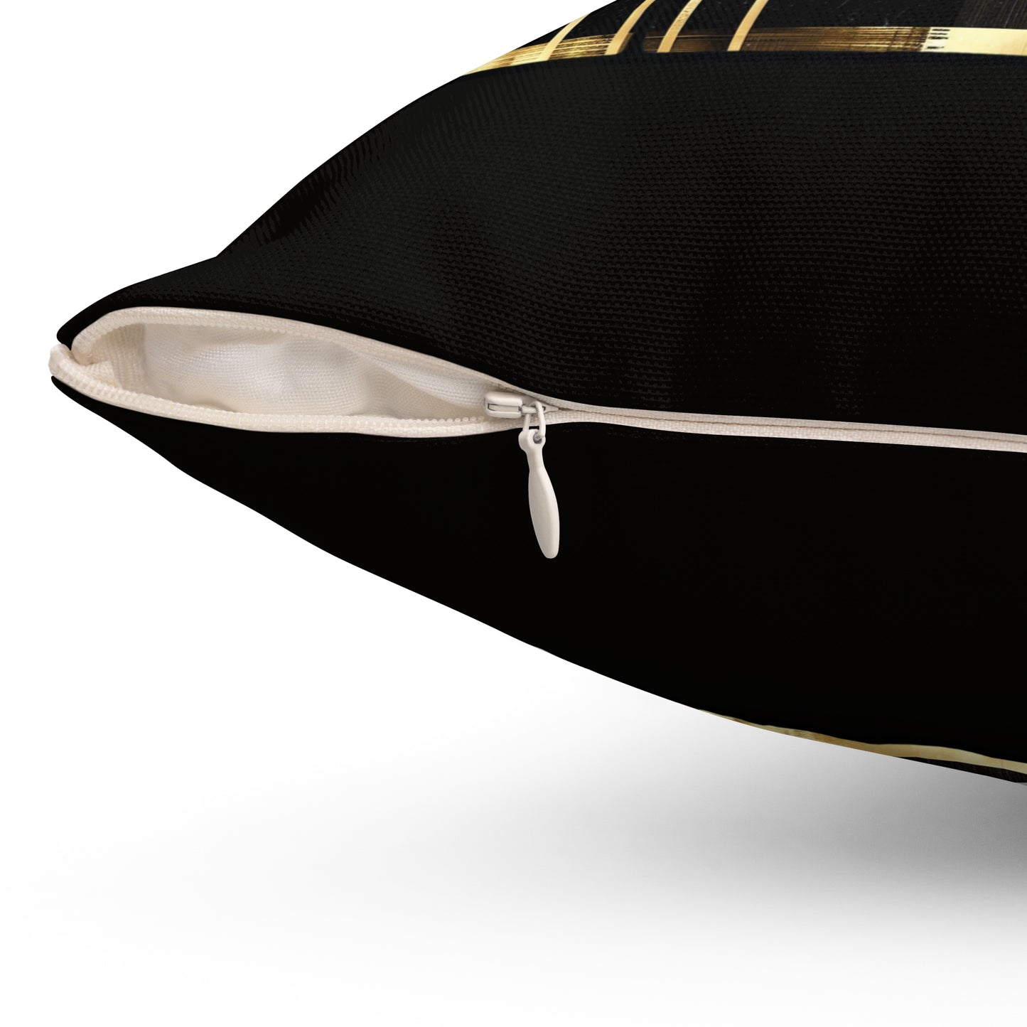 Noir & Gold Glam Spun Polyester Square Pillow