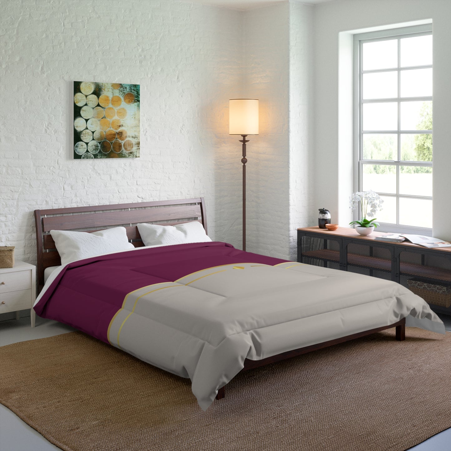 Fuchsia and Taupe Haven Comforter