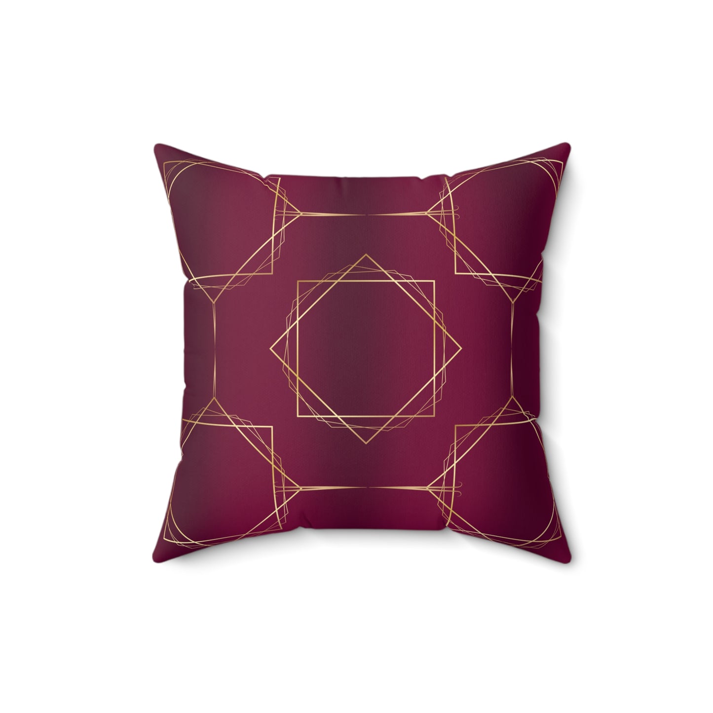 Gilded Elegance (Burgundy) Spun Polyester Square Pillow