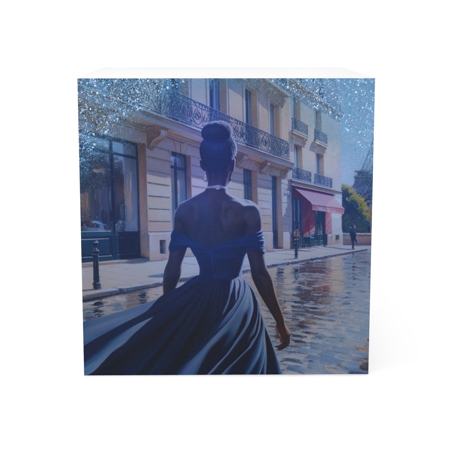 Parisian Stroll (Blue Gown) Note Cube