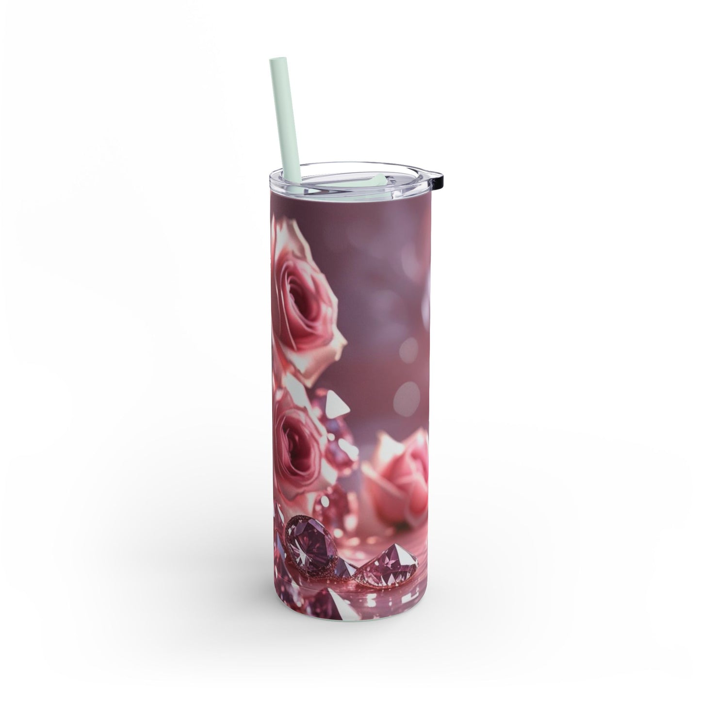 Pink Diamonds & Petals Maars Maker Skinny Matte Tumbler, 20oz