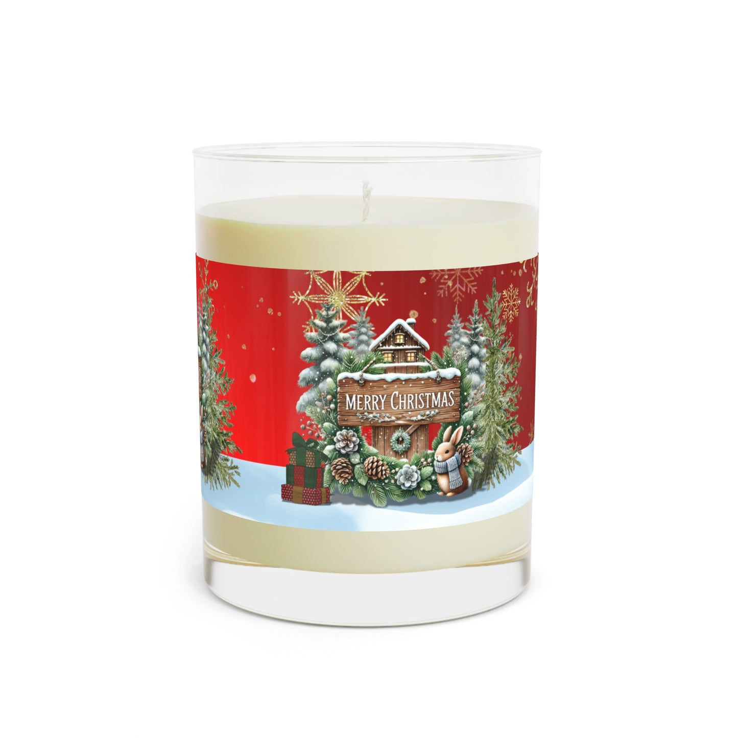 Merry Christmas Scented Candle - Full Glass, 11oz