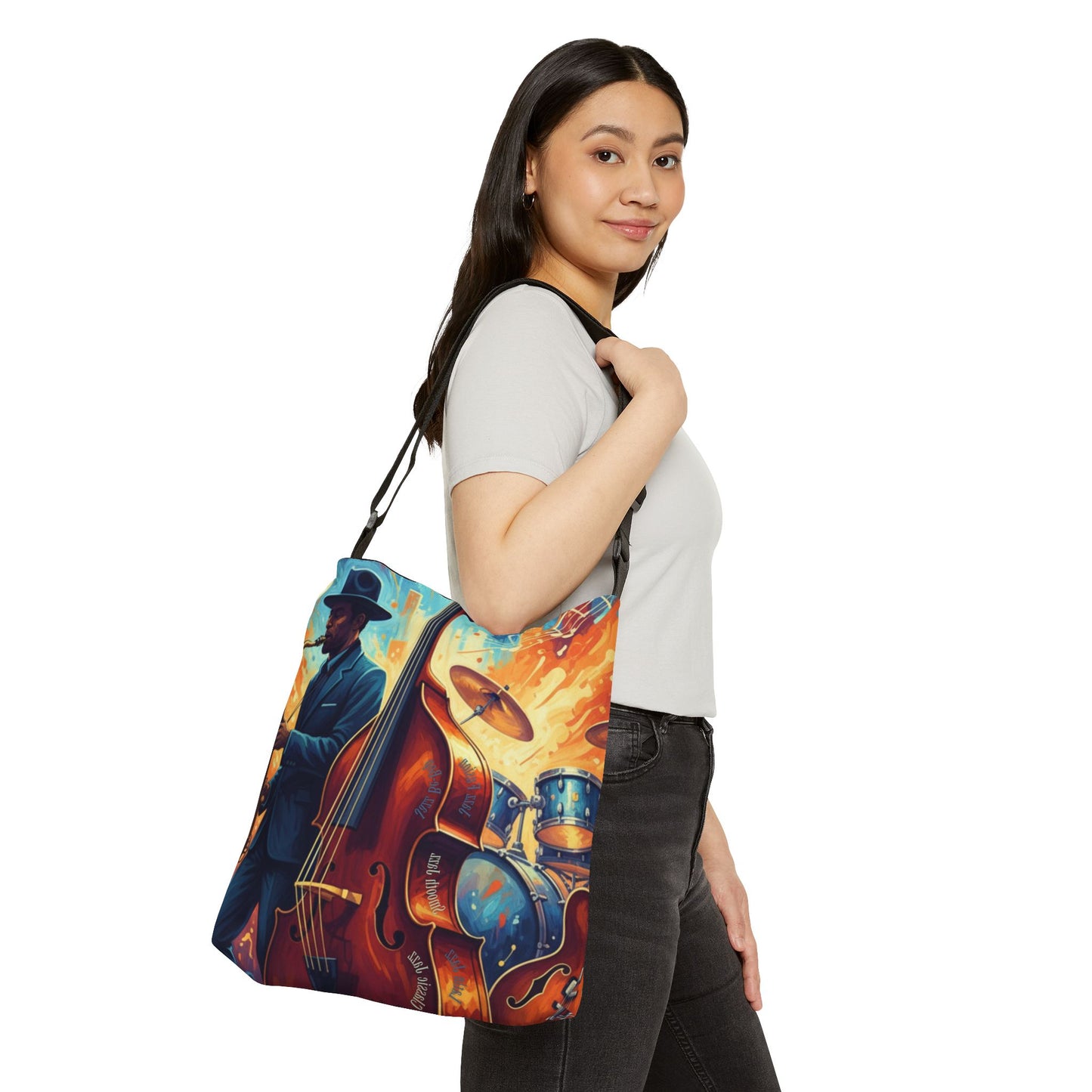 Jazz Music Adjustable Tote Bag (AOP)