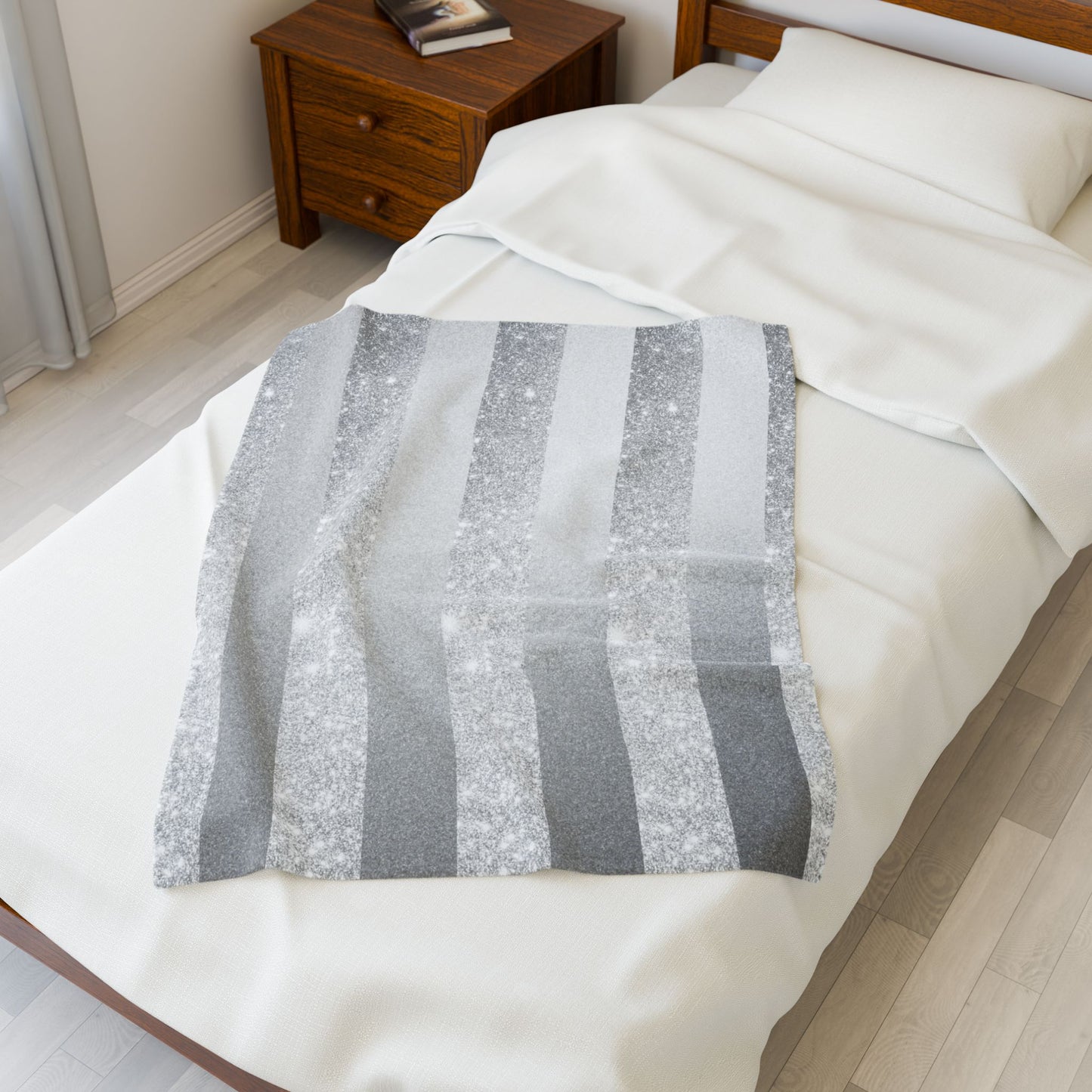 Stardust Gray Velveteen Plush Blanket
